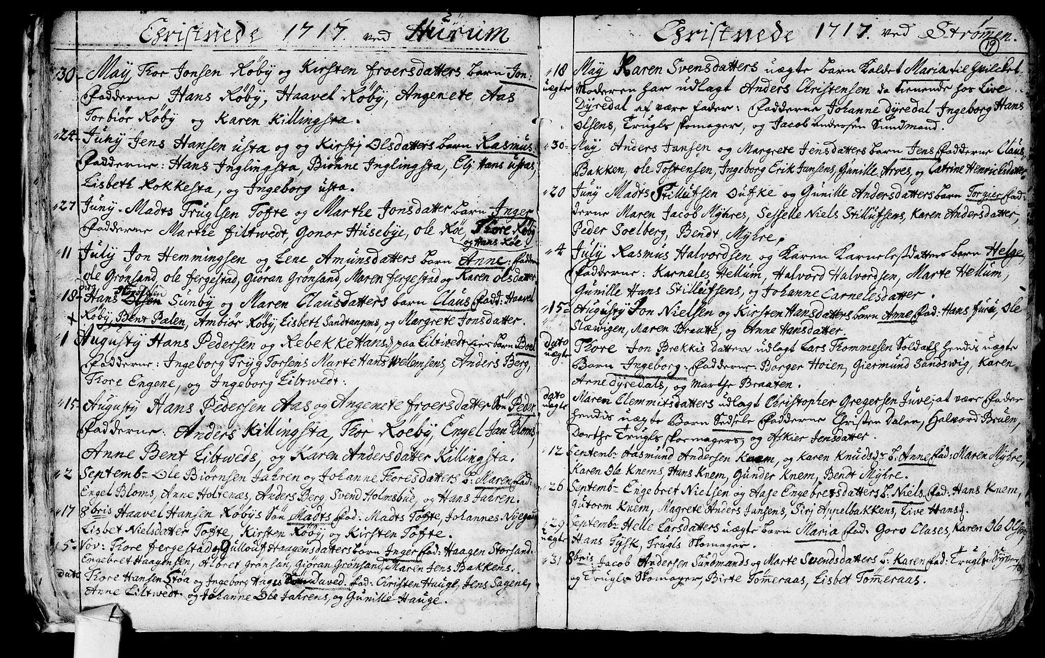 Hurum kirkebøker, AV/SAKO-A-229/F/Fa/L0001: Ministerialbok nr. 1, 1715-1732, s. 19