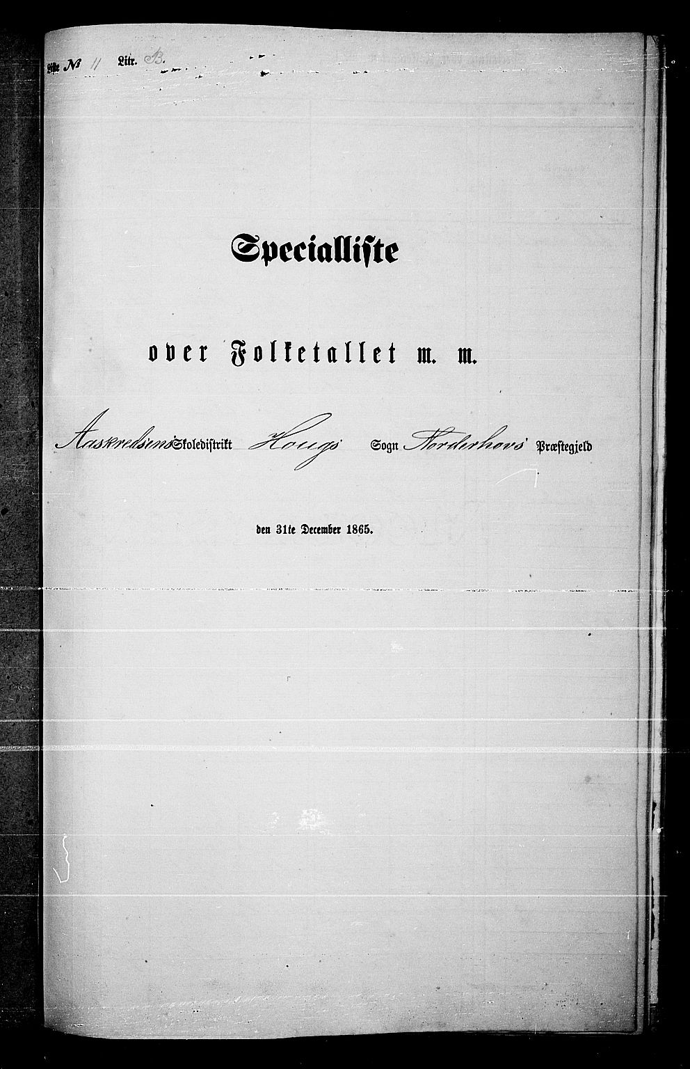 RA, Folketelling 1865 for 0613L Norderhov prestegjeld, Norderhov sokn, Haug sokn og Lunder sokn, 1865, s. 259