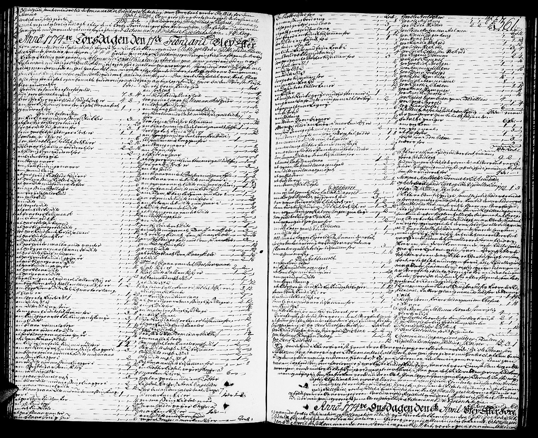 Orkdal sorenskriveri, SAT/A-4169/1/3/3Aa/L0007: Skifteprotokoller, 1767-1782, s. 360b-361a