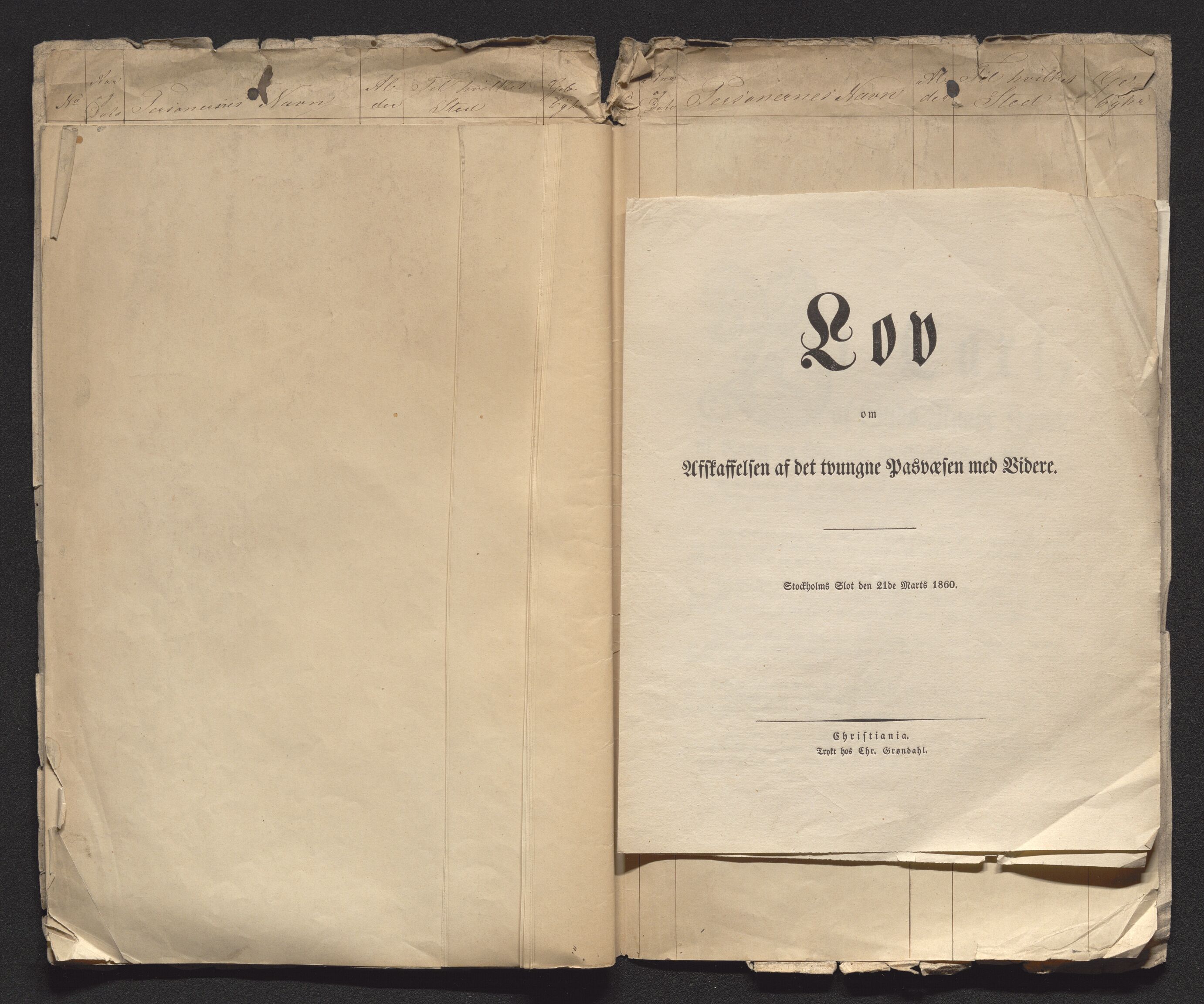Hallingdal fogderi, AV/SAKO-A-730/J/Ja/L0001/0001: Passjournal og dokumenter vedrørende skyss / Passjournal, 1856-1865