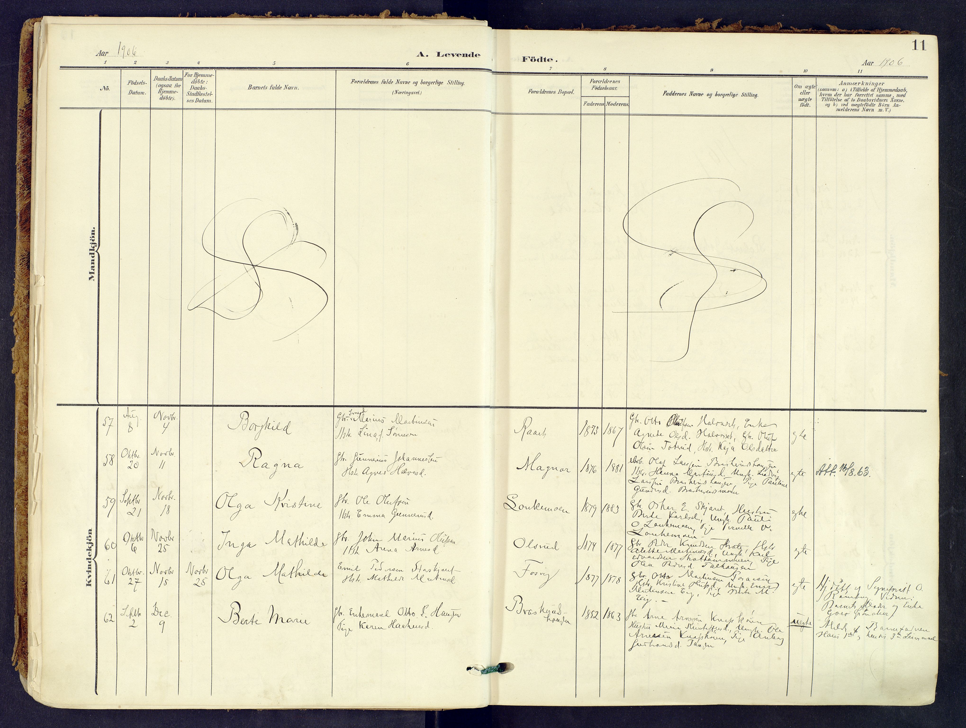 Våler prestekontor, Hedmark, AV/SAH-PREST-040/H/Ha/Haa/L0008: Ministerialbok nr. 8, 1905-1921, s. 11