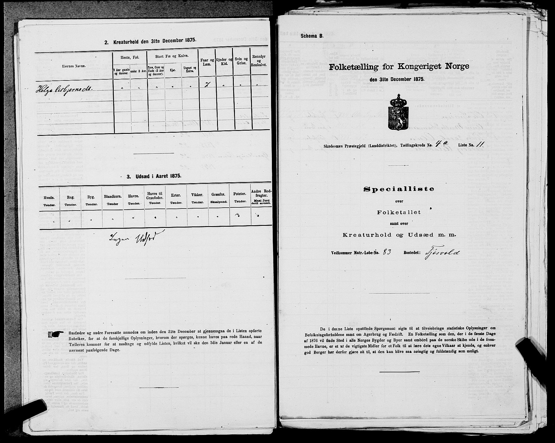 SAST, Folketelling 1875 for 1150L Skudenes prestegjeld, Falnes sokn, Åkra sokn og Ferkingstad sokn, 1875, s. 378