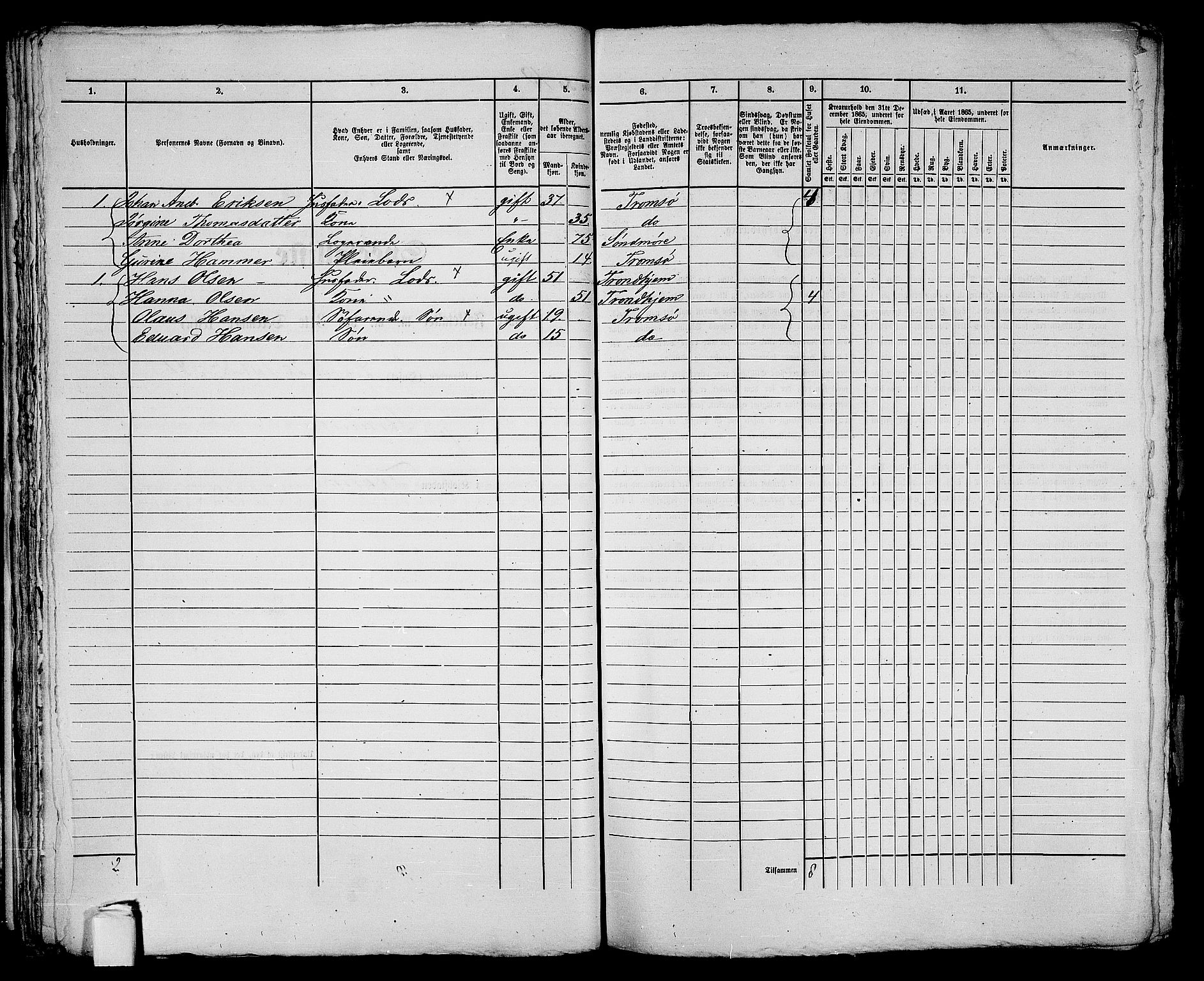RA, Folketelling 1865 for 1902P Tromsø prestegjeld, 1865, s. 45