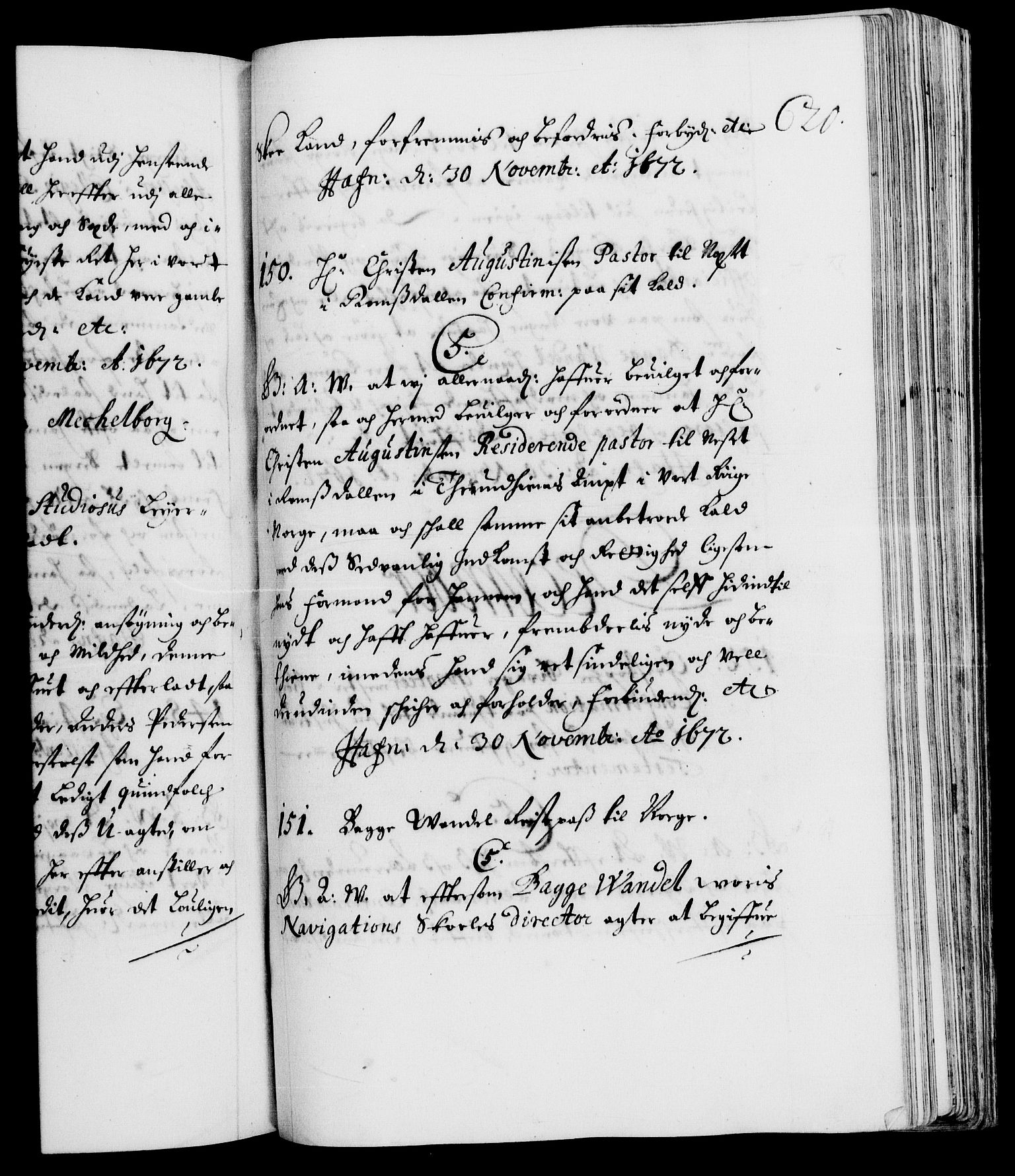 Danske Kanselli 1572-1799, AV/RA-EA-3023/F/Fc/Fca/Fcaa/L0011: Norske registre (mikrofilm), 1670-1673, s. 620a