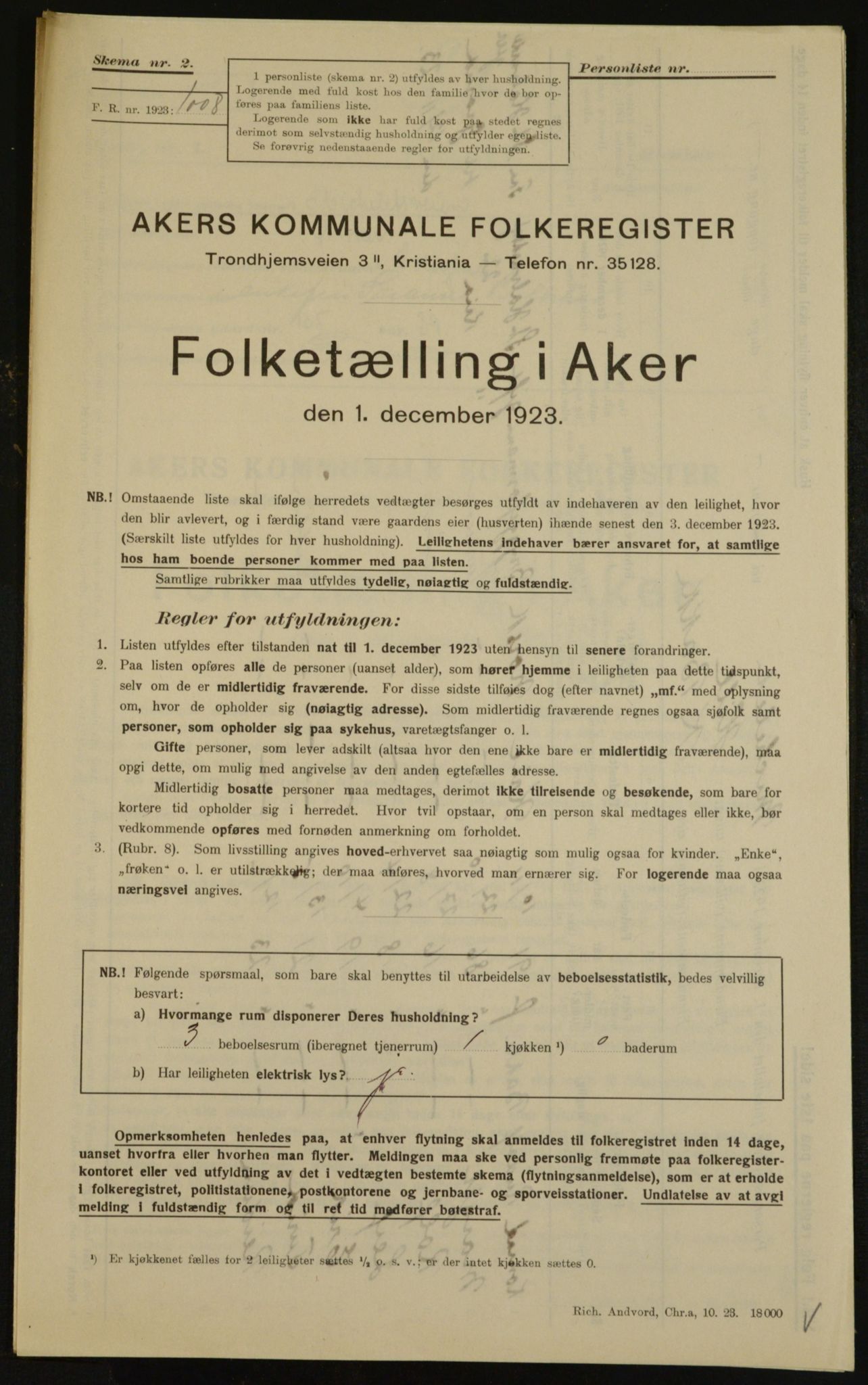 , Kommunal folketelling 1.12.1923 for Aker, 1923, s. 28976