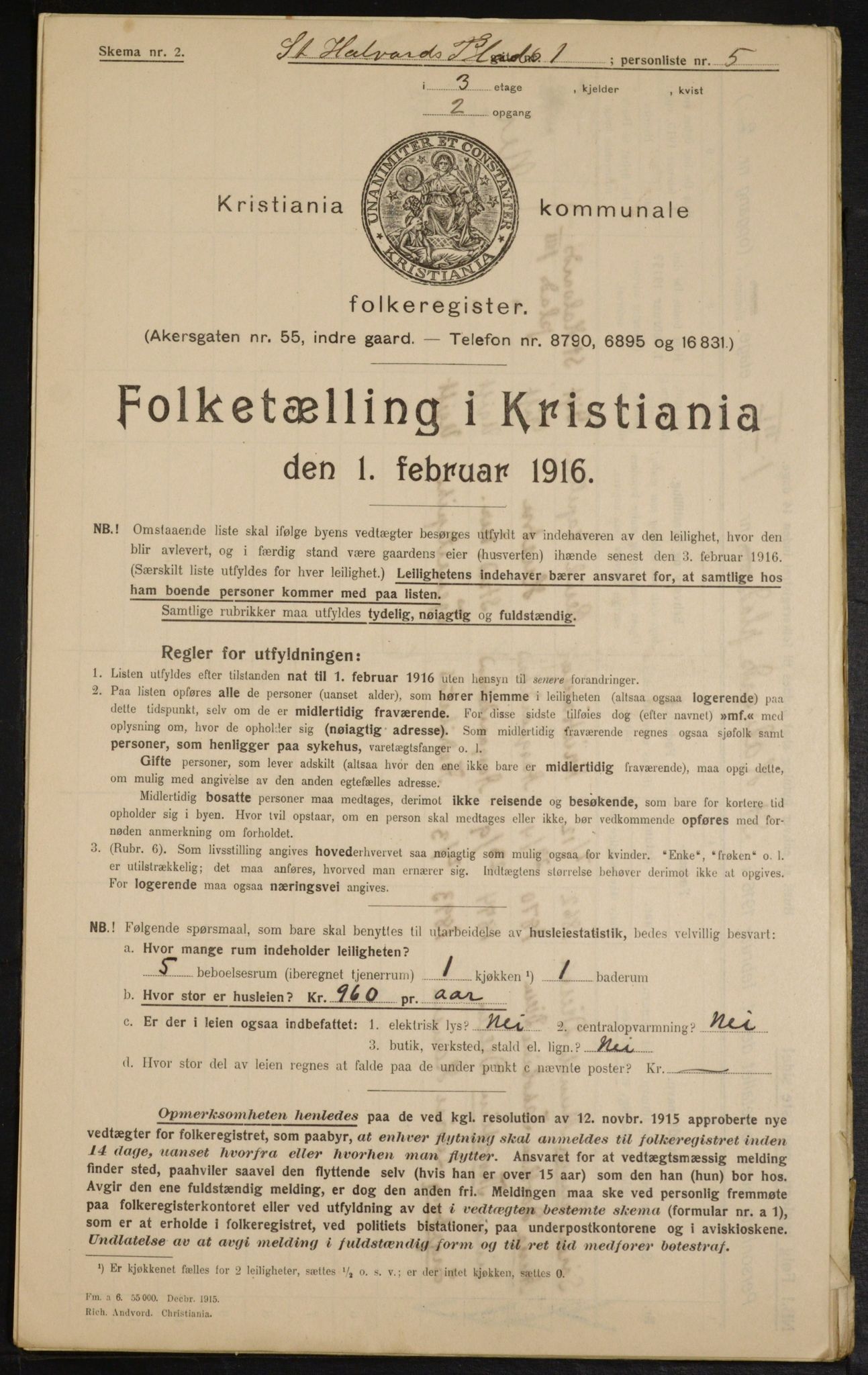 OBA, Kommunal folketelling 1.2.1916 for Kristiania, 1916, s. 90110