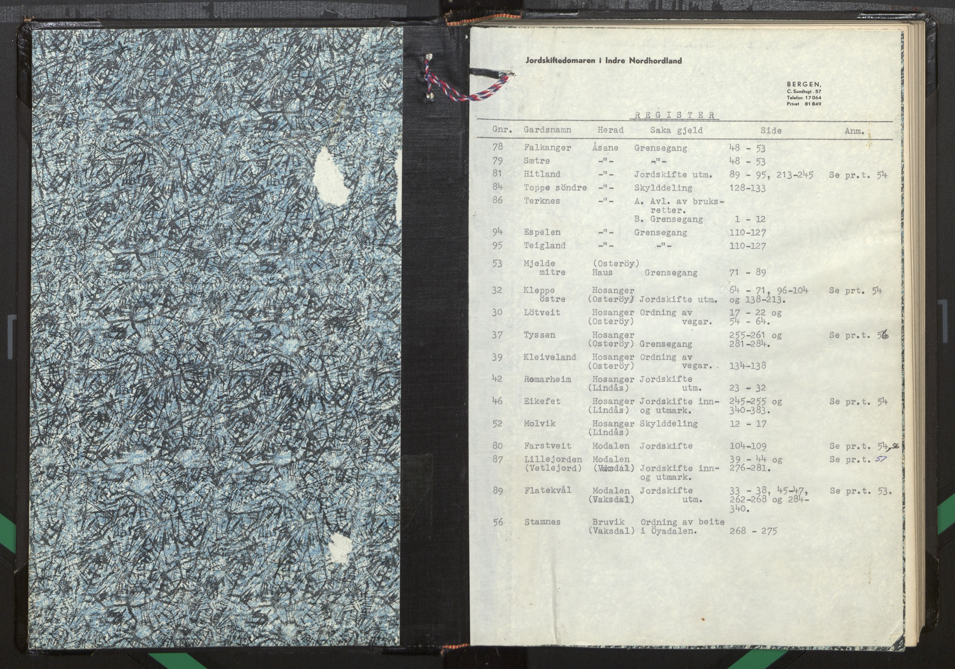 Hordaland jordskiftedøme - I Nordhordland jordskiftedistrikt, AV/SAB-A-6801/A/Aa/L0055: Forhandlingsprotokoll, 1961-1963