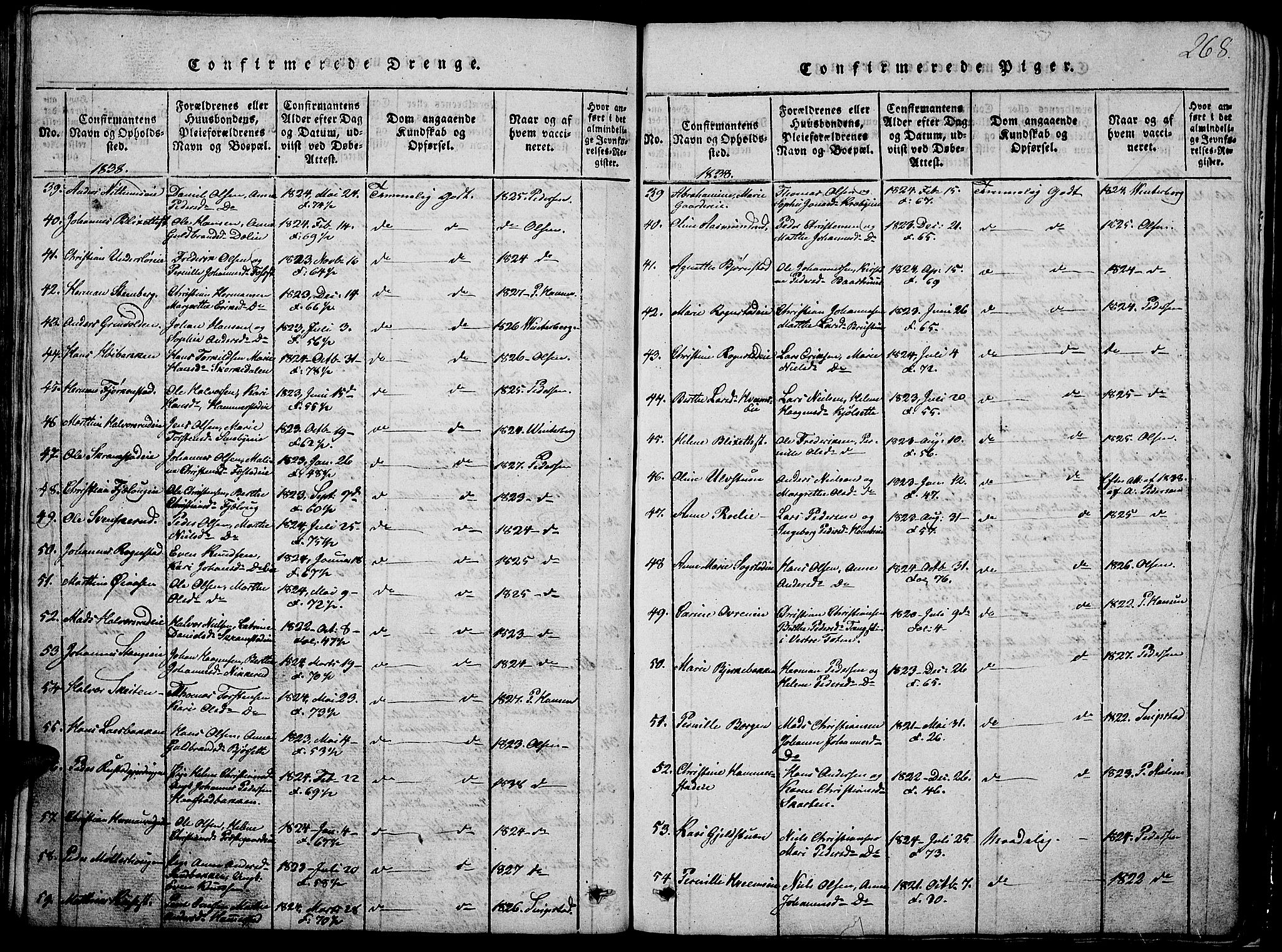 Østre Toten prestekontor, AV/SAH-PREST-104/H/Ha/Hab/L0001: Klokkerbok nr. 1, 1827-1839, s. 268