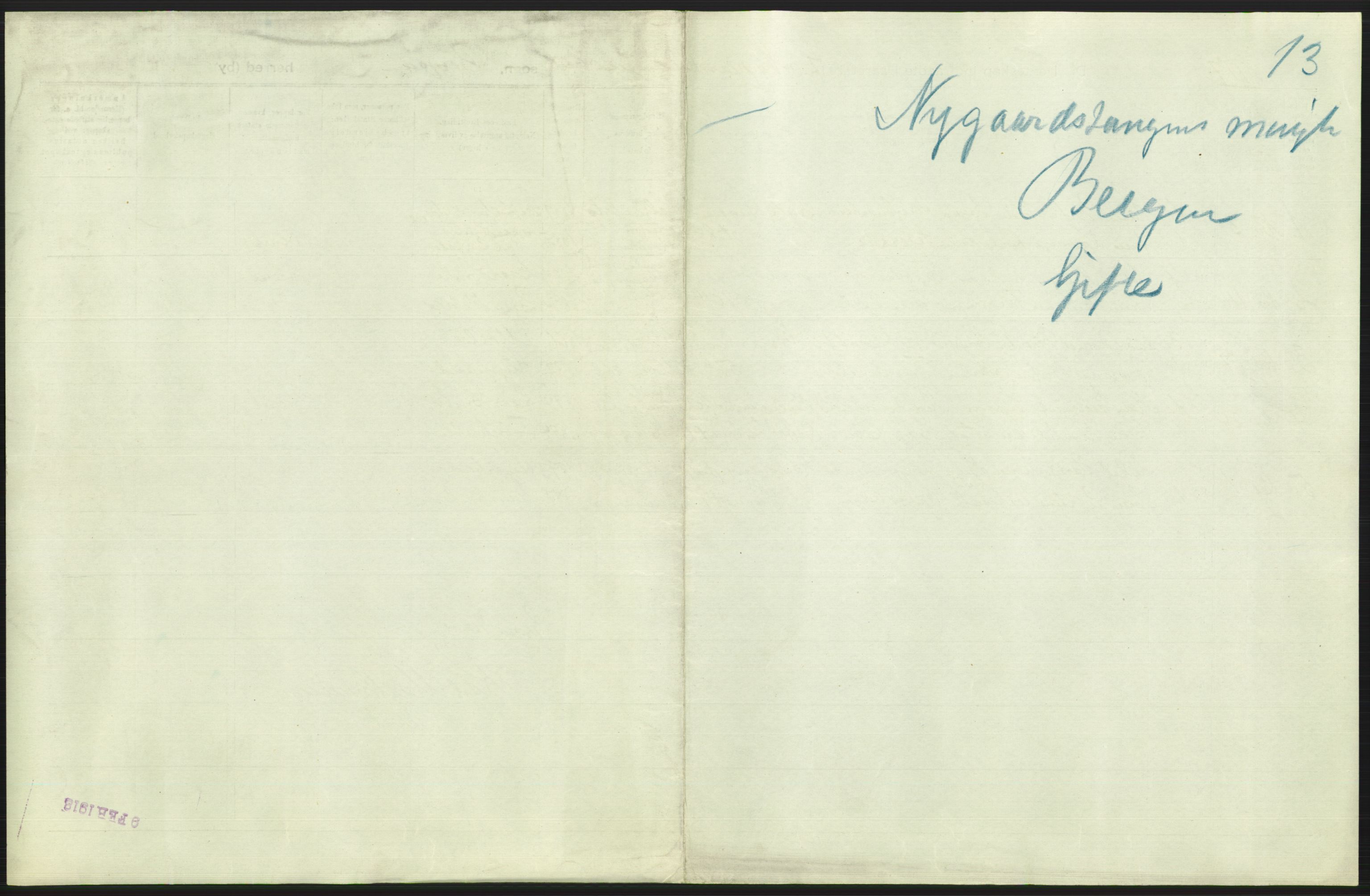 Statistisk sentralbyrå, Sosiodemografiske emner, Befolkning, AV/RA-S-2228/D/Df/Dfb/Dfbg/L0038: Bergen: Gifte, døde, dødfødte., 1917, s. 305