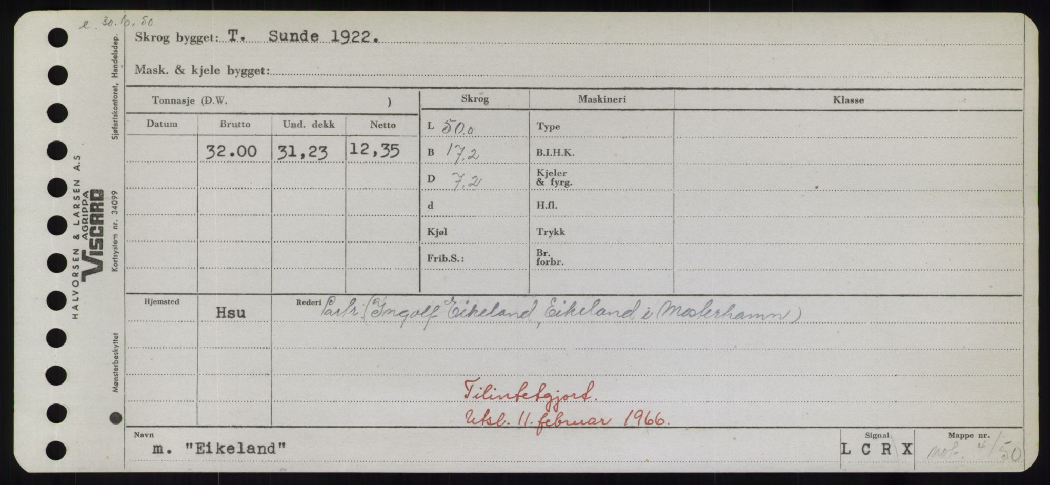 Sjøfartsdirektoratet med forløpere, Skipsmålingen, RA/S-1627/H/Hd/L0009: Fartøy, E, s. 157