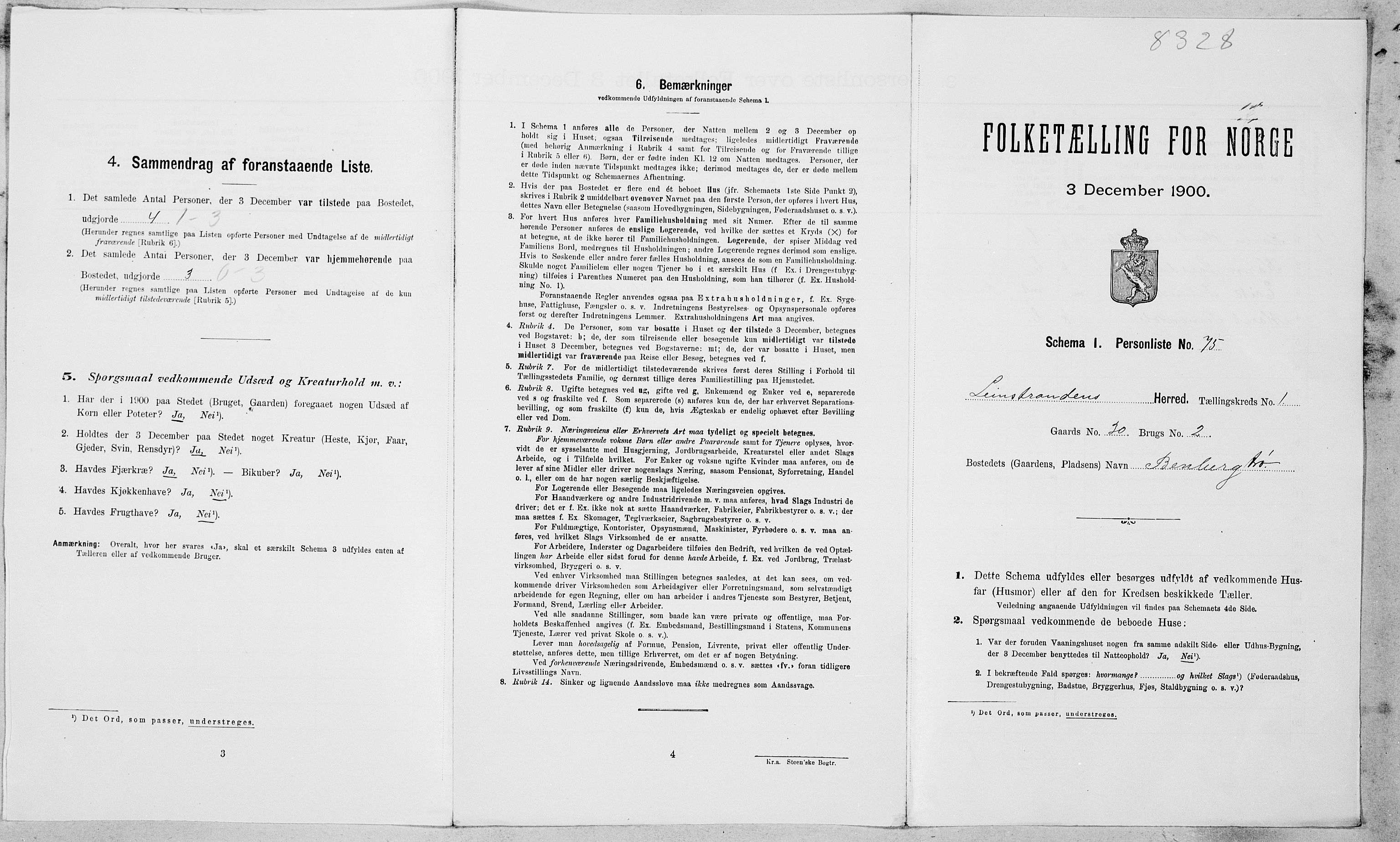 SAT, Folketelling 1900 for 1654 Leinstrand herred, 1900, s. 167