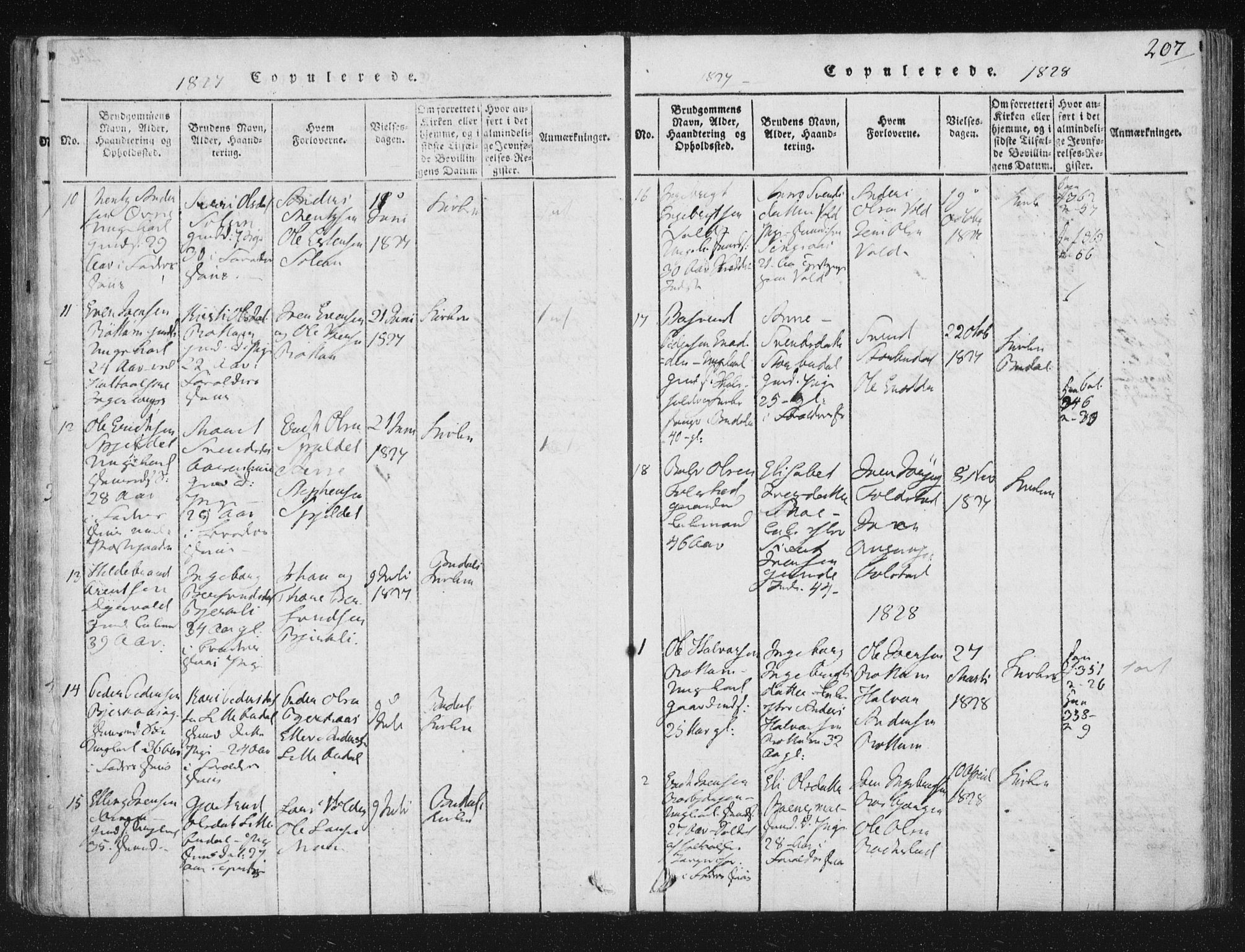 Ministerialprotokoller, klokkerbøker og fødselsregistre - Sør-Trøndelag, AV/SAT-A-1456/687/L0996: Ministerialbok nr. 687A04, 1816-1842, s. 207
