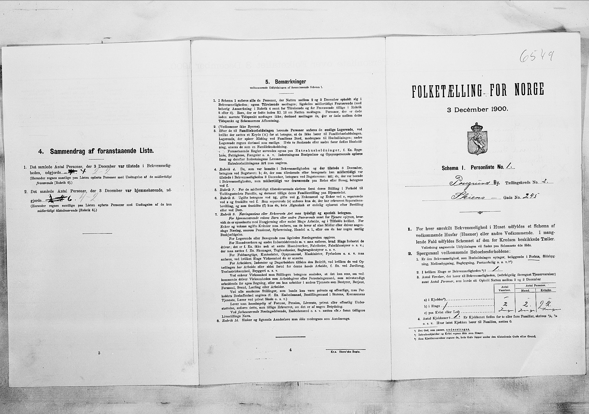SAKO, Folketelling 1900 for 0805 Porsgrunn kjøpstad, 1900, s. 288