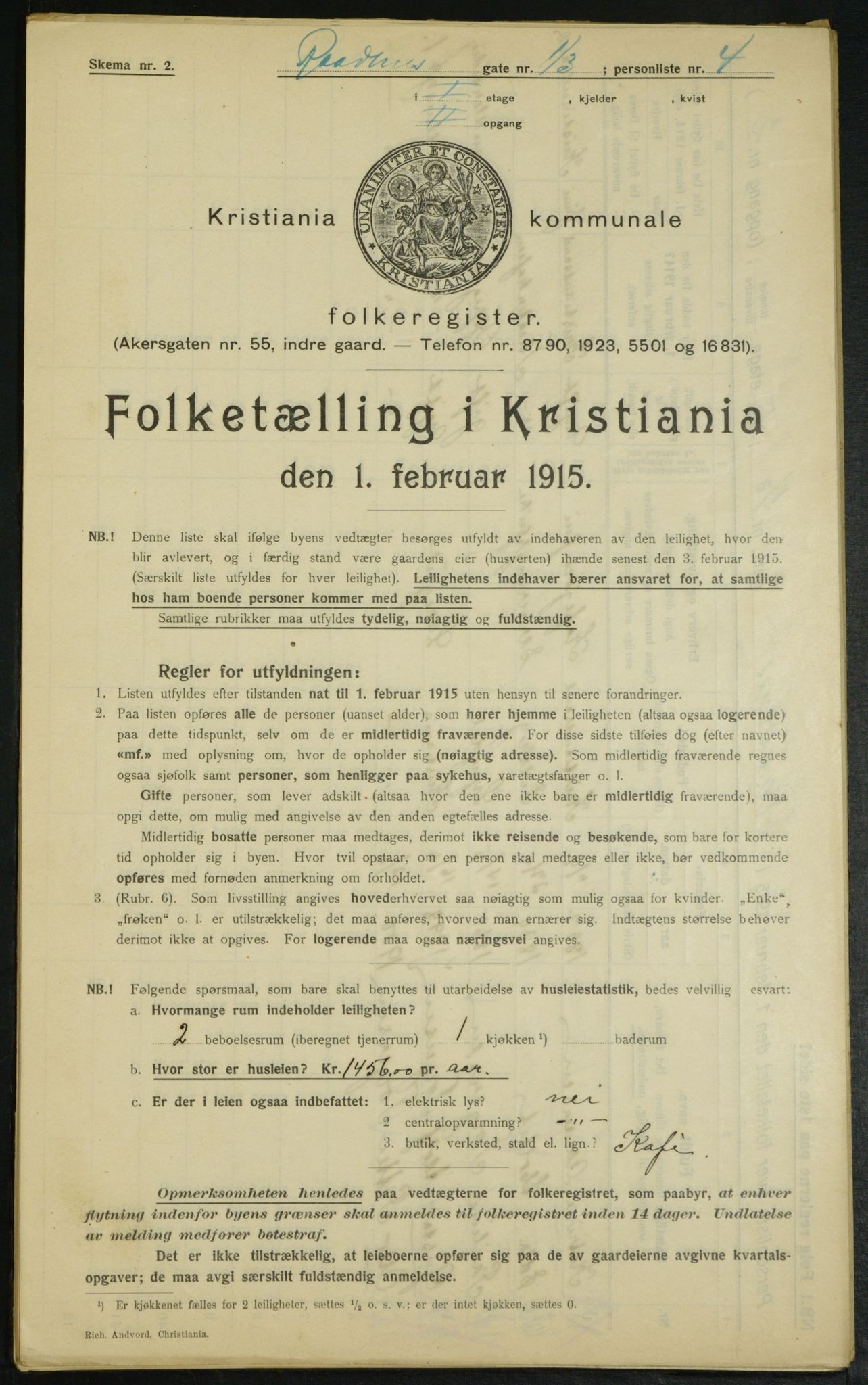 OBA, Kommunal folketelling 1.2.1915 for Kristiania, 1915, s. 85774