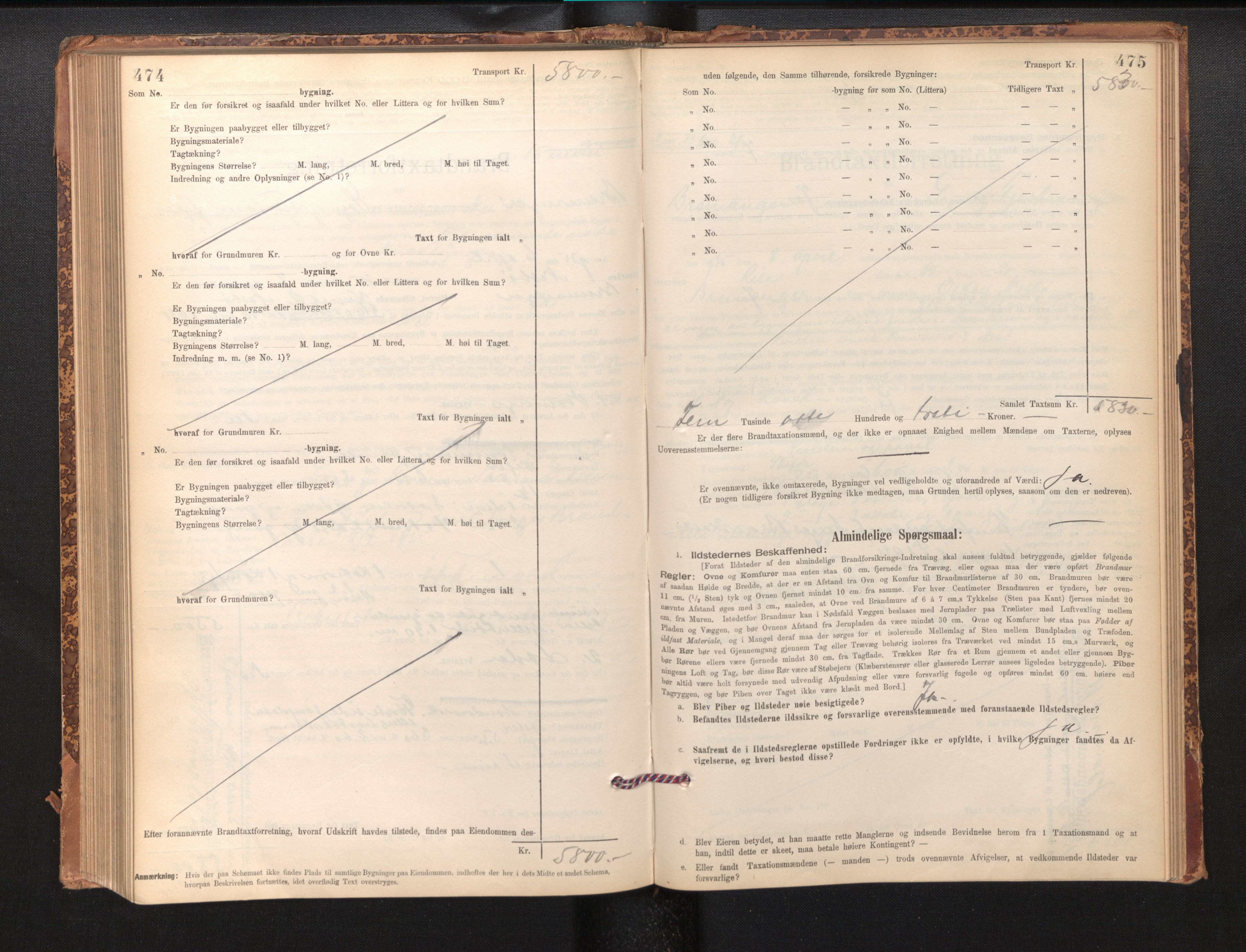 Lensmannen i Bremanger, AV/SAB-A-26701/0012/L0007: Branntakstprotokoll, skjematakst, 1895-1936, s. 474-475