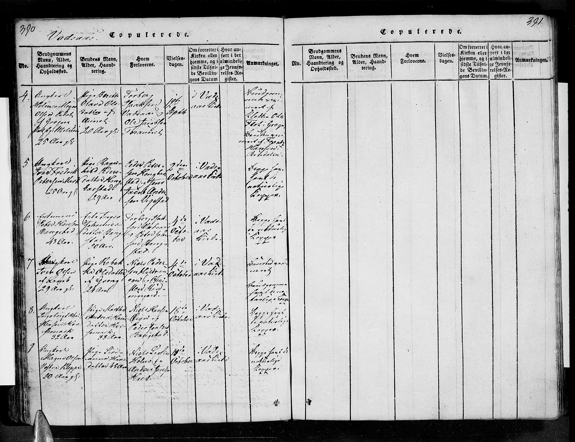 Ministerialprotokoller, klokkerbøker og fødselsregistre - Nordland, SAT/A-1459/810/L0142: Ministerialbok nr. 810A06 /1, 1819-1841, s. 390-391