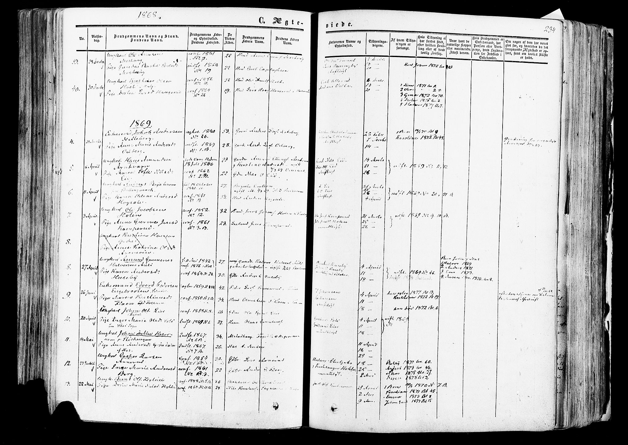 Aurskog prestekontor Kirkebøker, AV/SAO-A-10304a/F/Fa/L0007: Ministerialbok nr. I 7, 1854-1877, s. 234