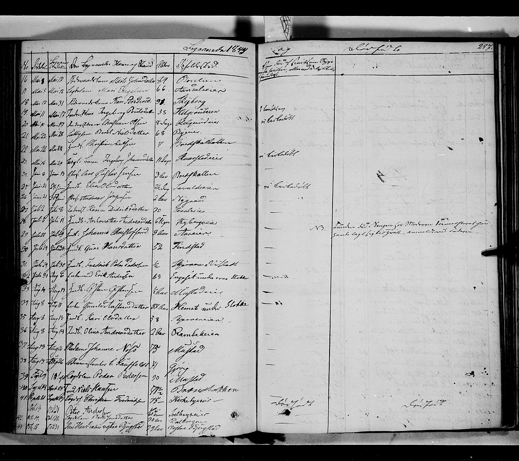 Vardal prestekontor, AV/SAH-PREST-100/H/Ha/Haa/L0005: Ministerialbok nr. 5, 1831-1853, s. 257
