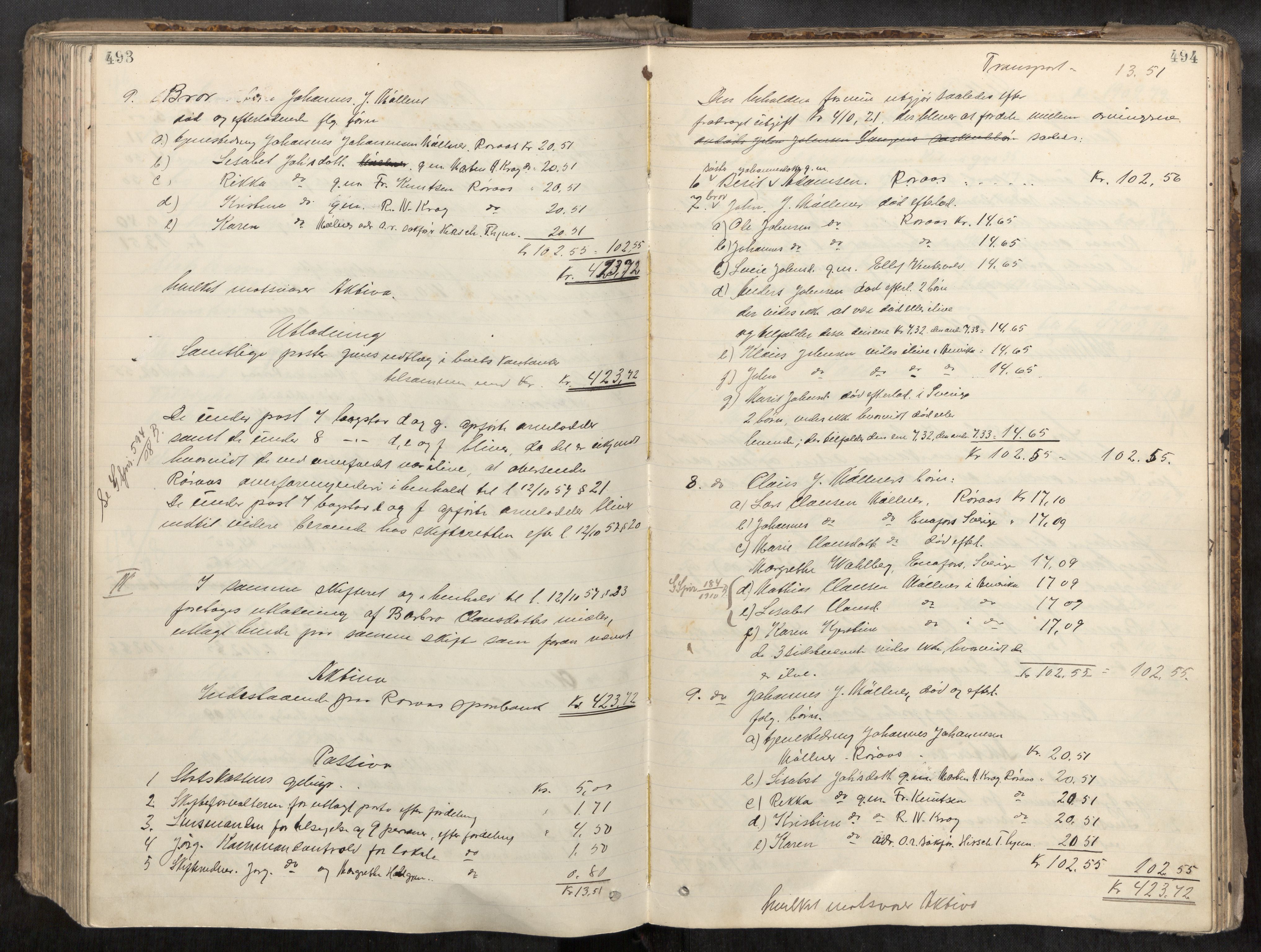 Gauldal sorenskriveri, AV/SAT-A-0014/1/3/3A/L0016: Skifteslutningsprotokoll  3, 1902-1909, s. 493-494