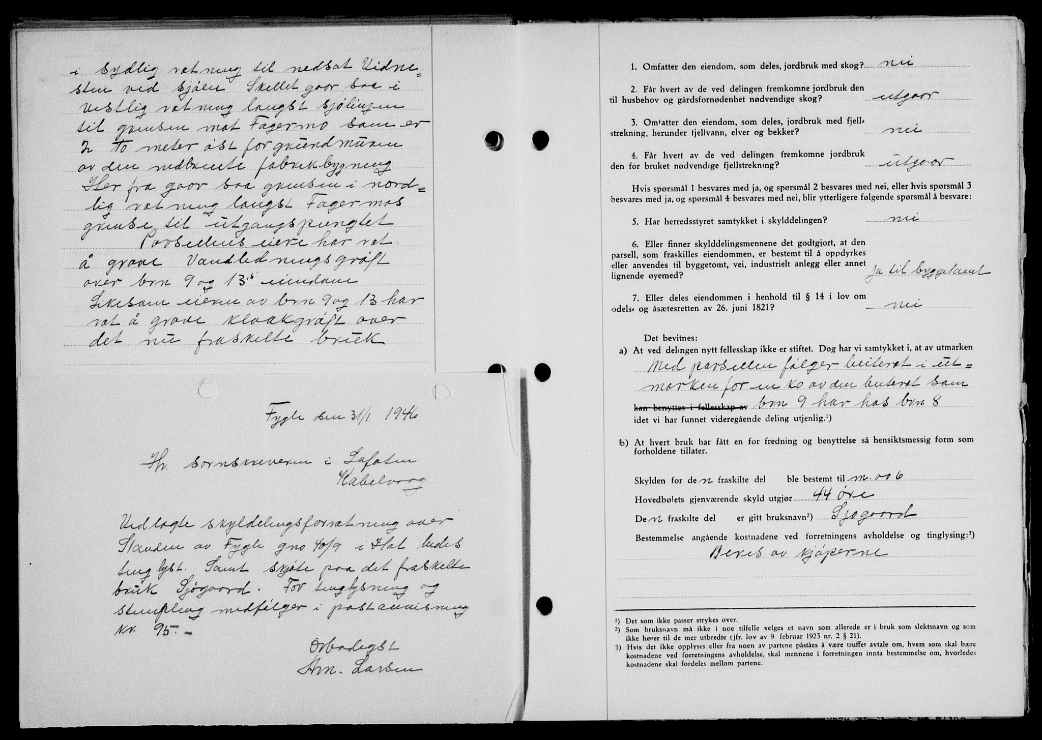 Lofoten sorenskriveri, SAT/A-0017/1/2/2C/L0013a: Pantebok nr. 13a, 1944-1946, Dagboknr: 127/1946