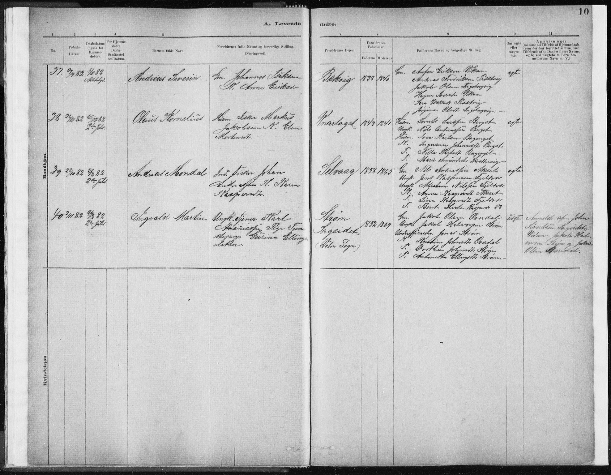Ministerialprotokoller, klokkerbøker og fødselsregistre - Sør-Trøndelag, SAT/A-1456/637/L0558: Ministerialbok nr. 637A01, 1882-1899, s. 10