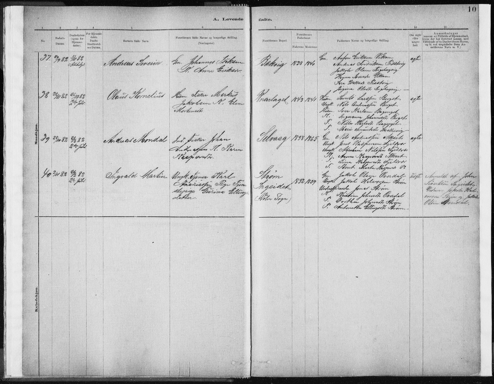 Ministerialprotokoller, klokkerbøker og fødselsregistre - Sør-Trøndelag, AV/SAT-A-1456/637/L0558: Ministerialbok nr. 637A01, 1882-1899, s. 10
