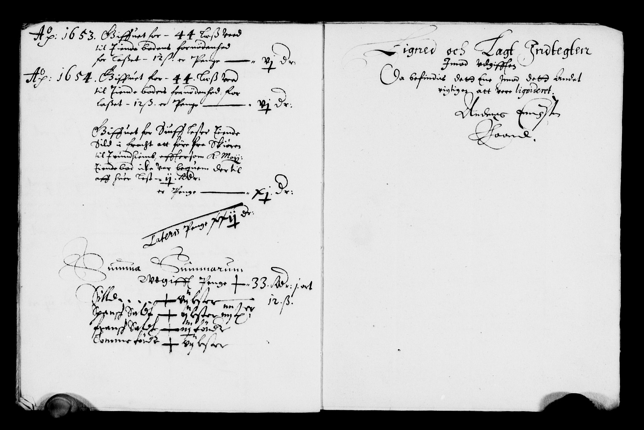 Rentekammeret inntil 1814, Reviderte regnskaper, Lensregnskaper, AV/RA-EA-5023/R/Rb/Rbw/L0116: Trondheim len, 1654-1655