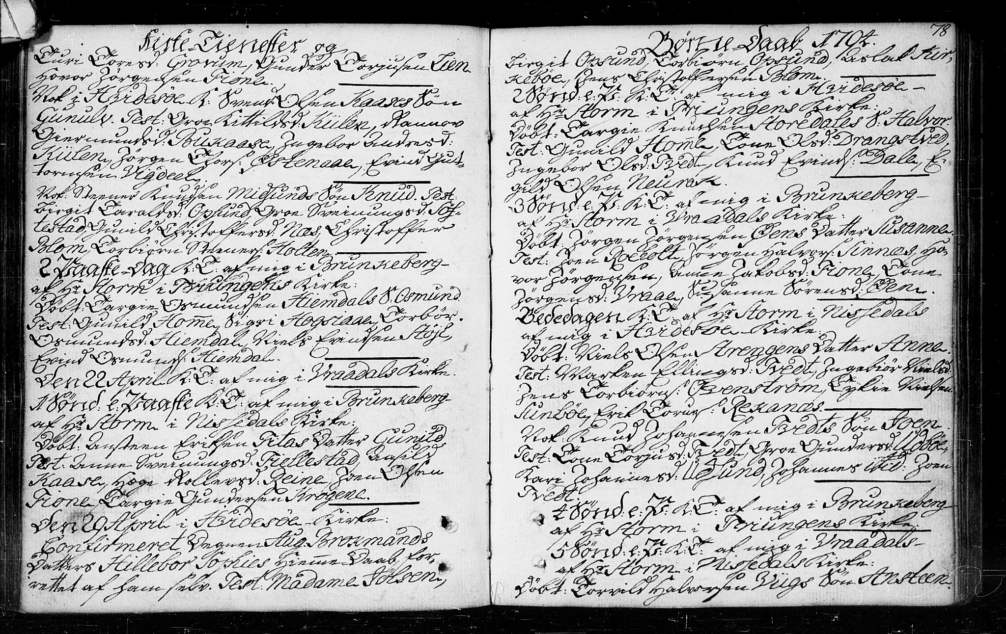 Kviteseid kirkebøker, SAKO/A-276/F/Fa/L0003: Ministerialbok nr. I 3, 1787-1799, s. 78