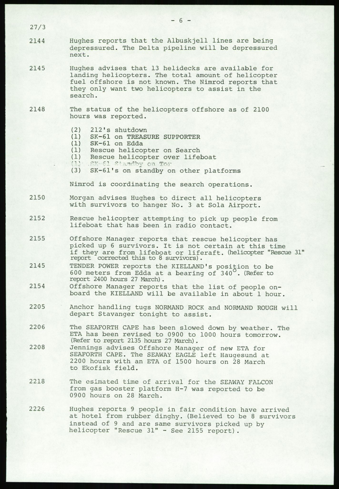 Justisdepartementet, Granskningskommisjonen ved Alexander Kielland-ulykken 27.3.1980, AV/RA-S-1165/D/L0017: P Hjelpefartøy (Doku.liste + P1-P6 av 6)/Q Hovedredningssentralen (Q0-Q27 av 27), 1980-1981, s. 70