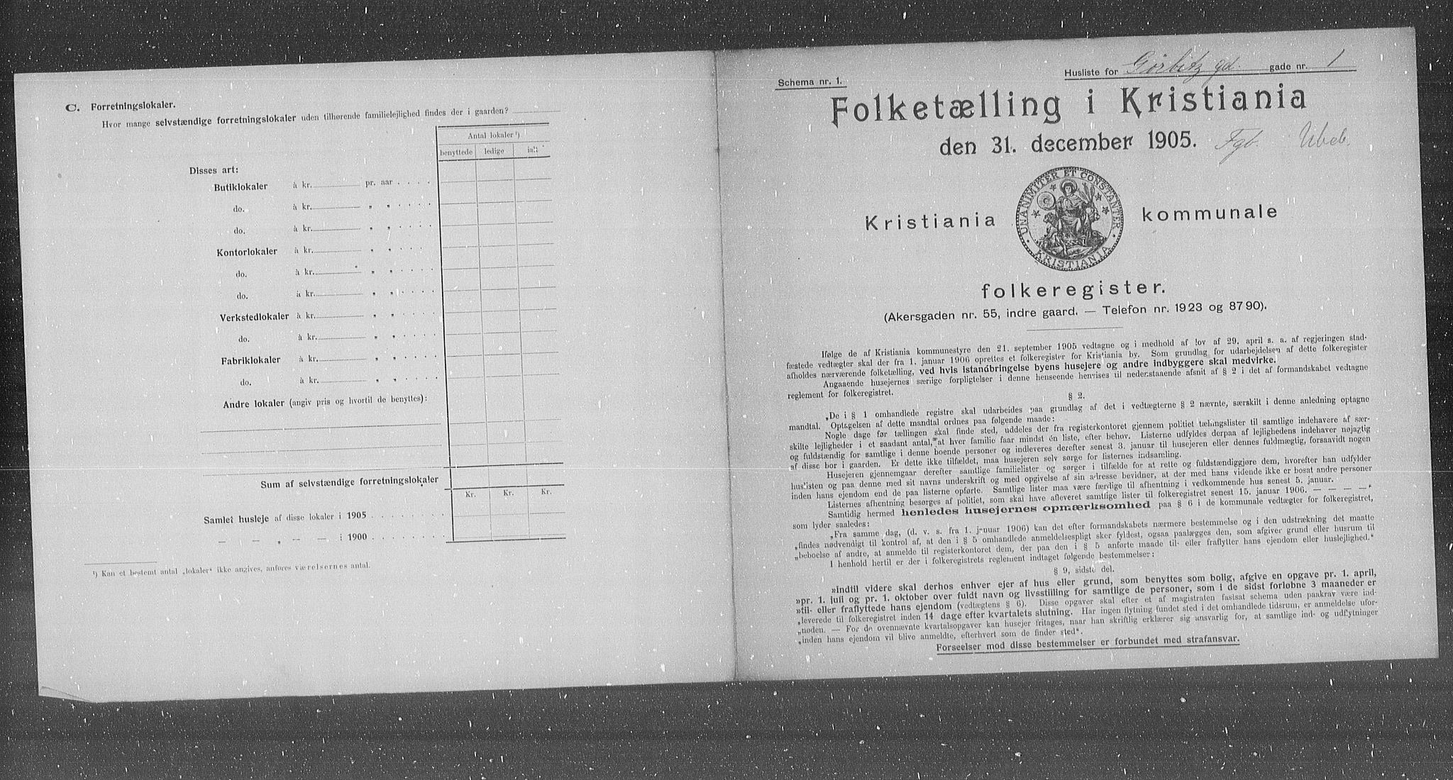 OBA, Kommunal folketelling 31.12.1905 for Kristiania kjøpstad, 1905, s. 17183