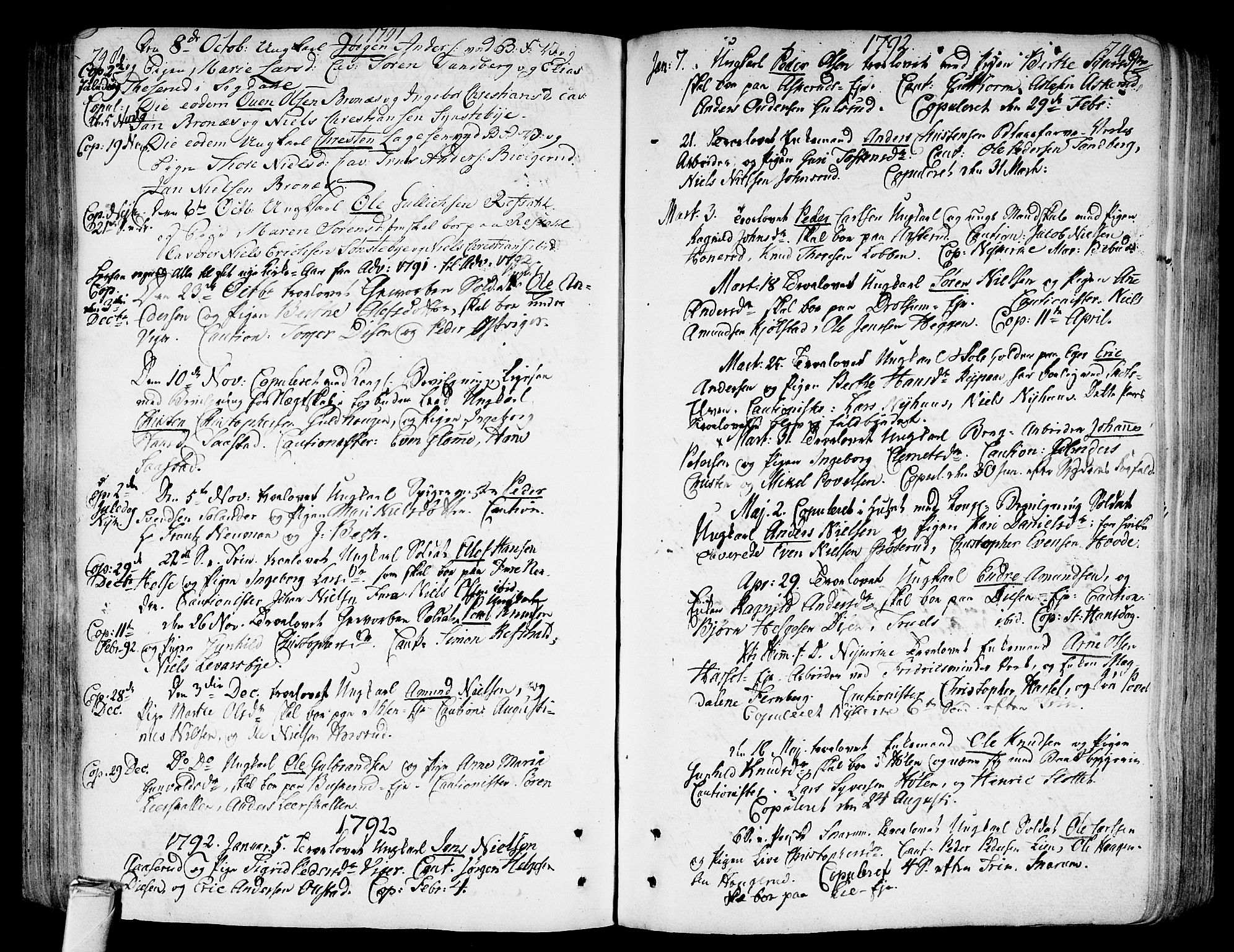 Modum kirkebøker, AV/SAKO-A-234/F/Fa/L0003: Ministerialbok nr. 3, 1783-1819, s. 748-749