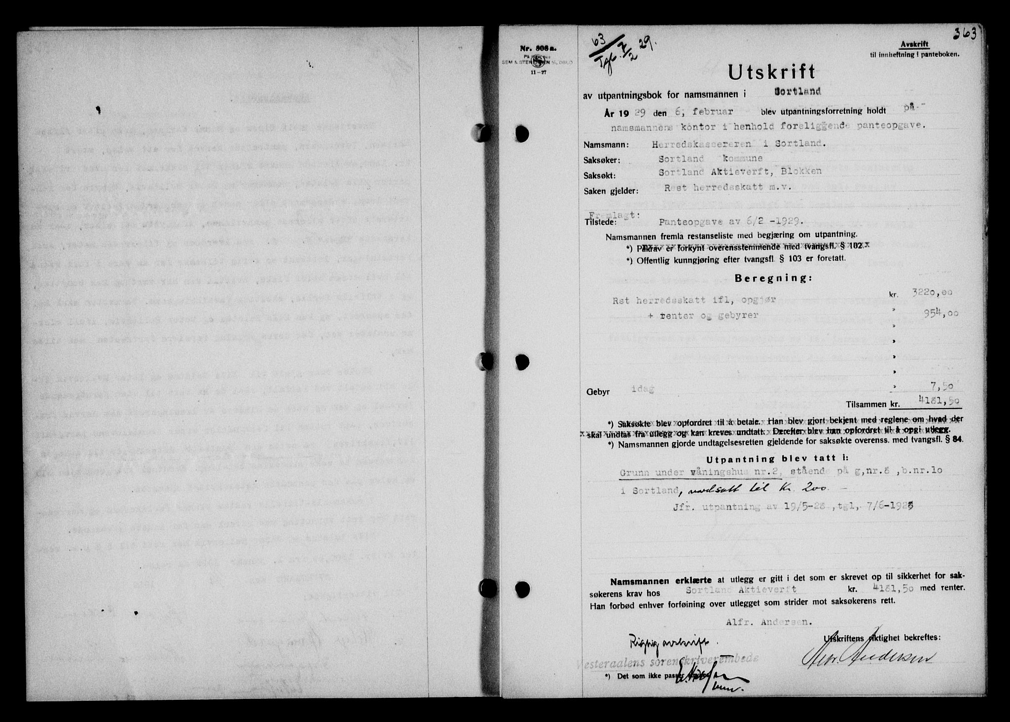 Vesterålen sorenskriveri, SAT/A-4180/1/2/2Ca/L0047: Pantebok nr. 40, 1928-1929, Tingl.dato: 07.02.1929