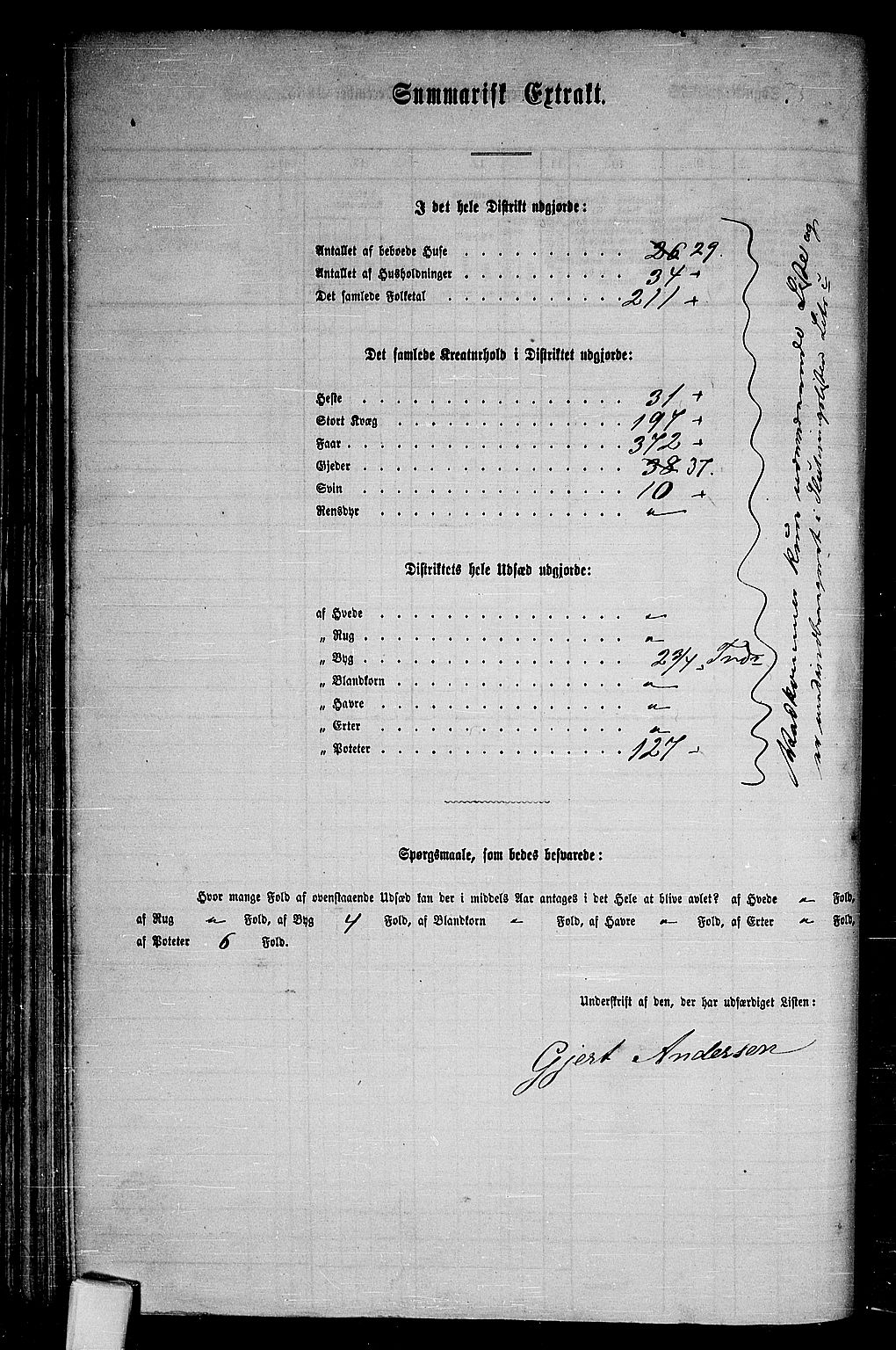 RA, Folketelling 1865 for 1860P Buksnes prestegjeld, 1865, s. 61