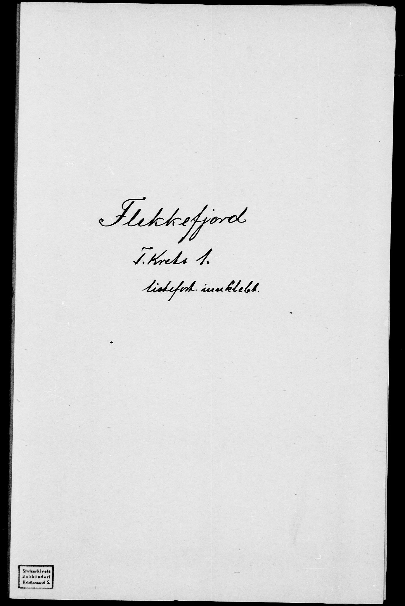 SAK, Folketelling 1875 for 1004B Flekkefjord prestegjeld, Flekkefjord kjøpstad, 1875, s. 10