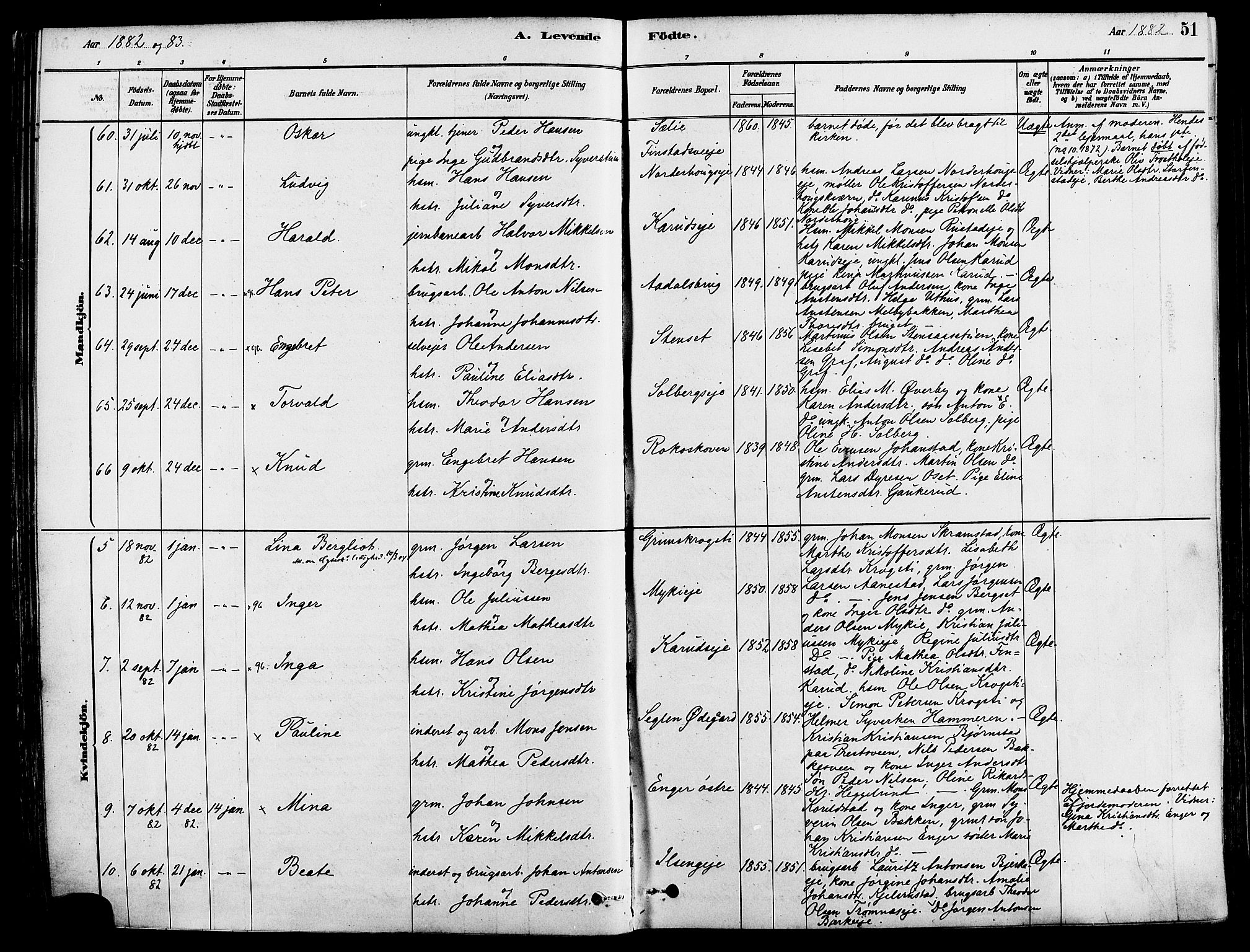 Løten prestekontor, AV/SAH-PREST-022/K/Ka/L0009: Ministerialbok nr. 9, 1878-1891, s. 51