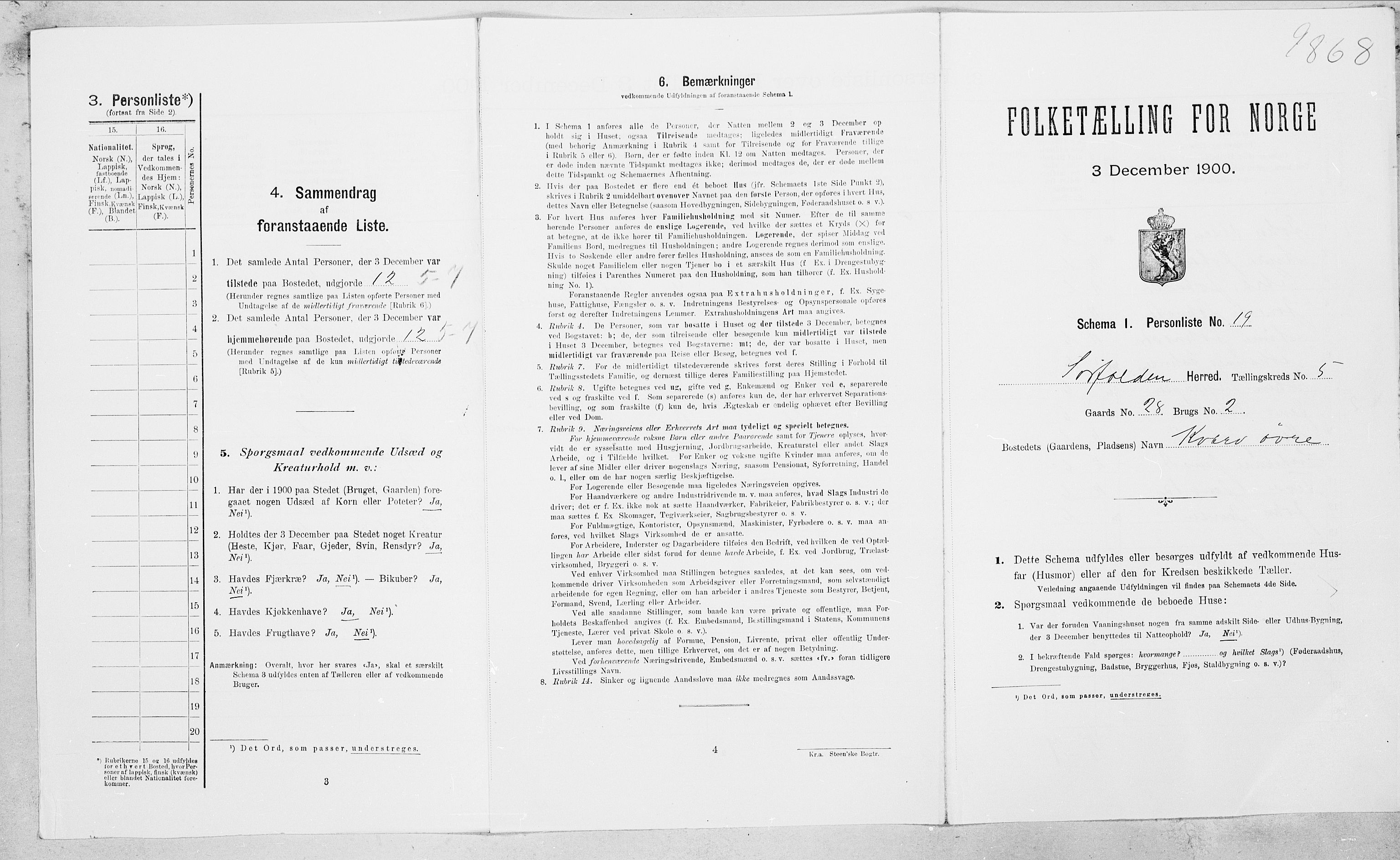 SAT, Folketelling 1900 for 1845 Sørfold herred, 1900, s. 289