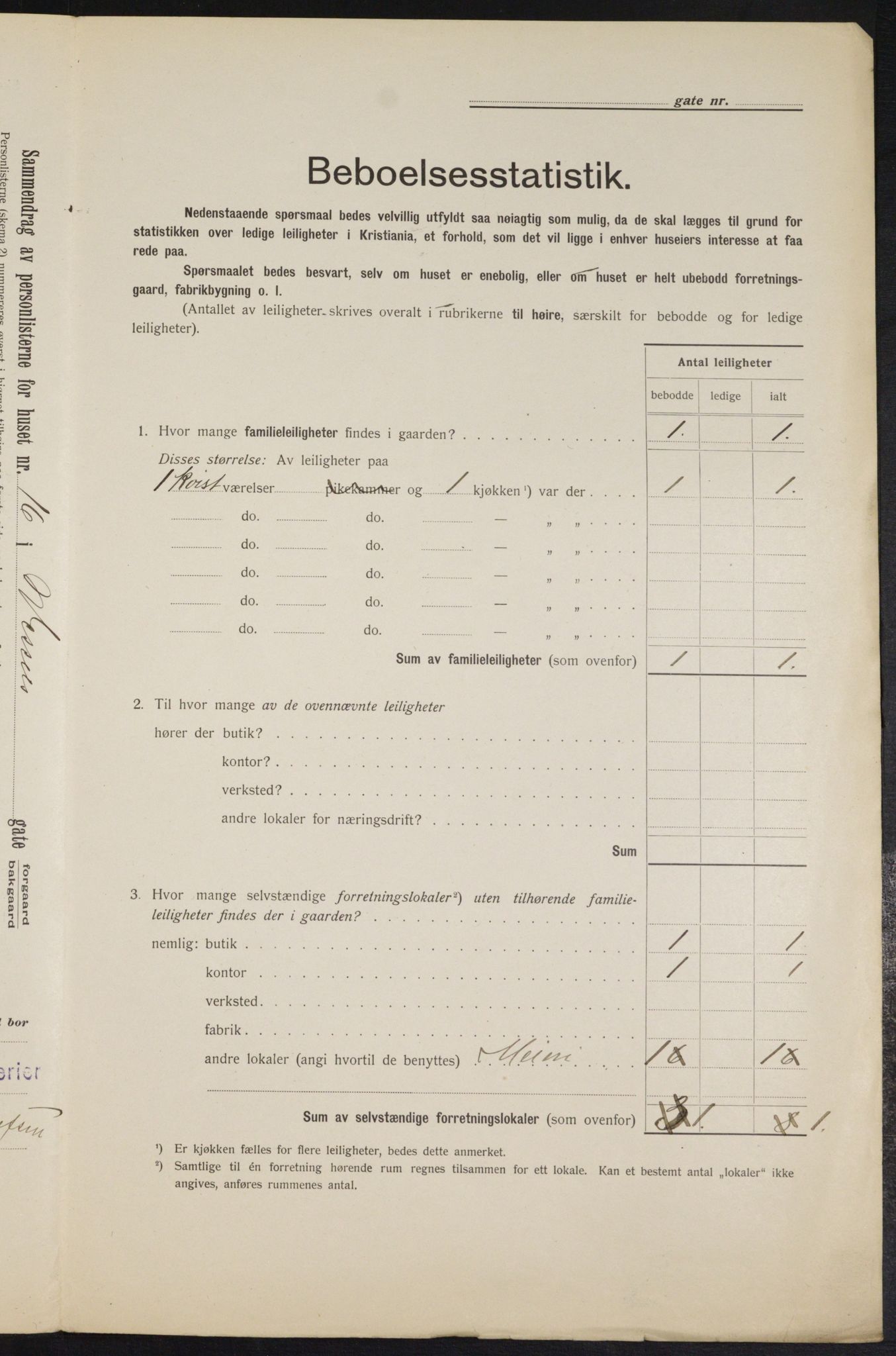 OBA, Kommunal folketelling 1.2.1912 for Kristiania, 1912, s. 128151