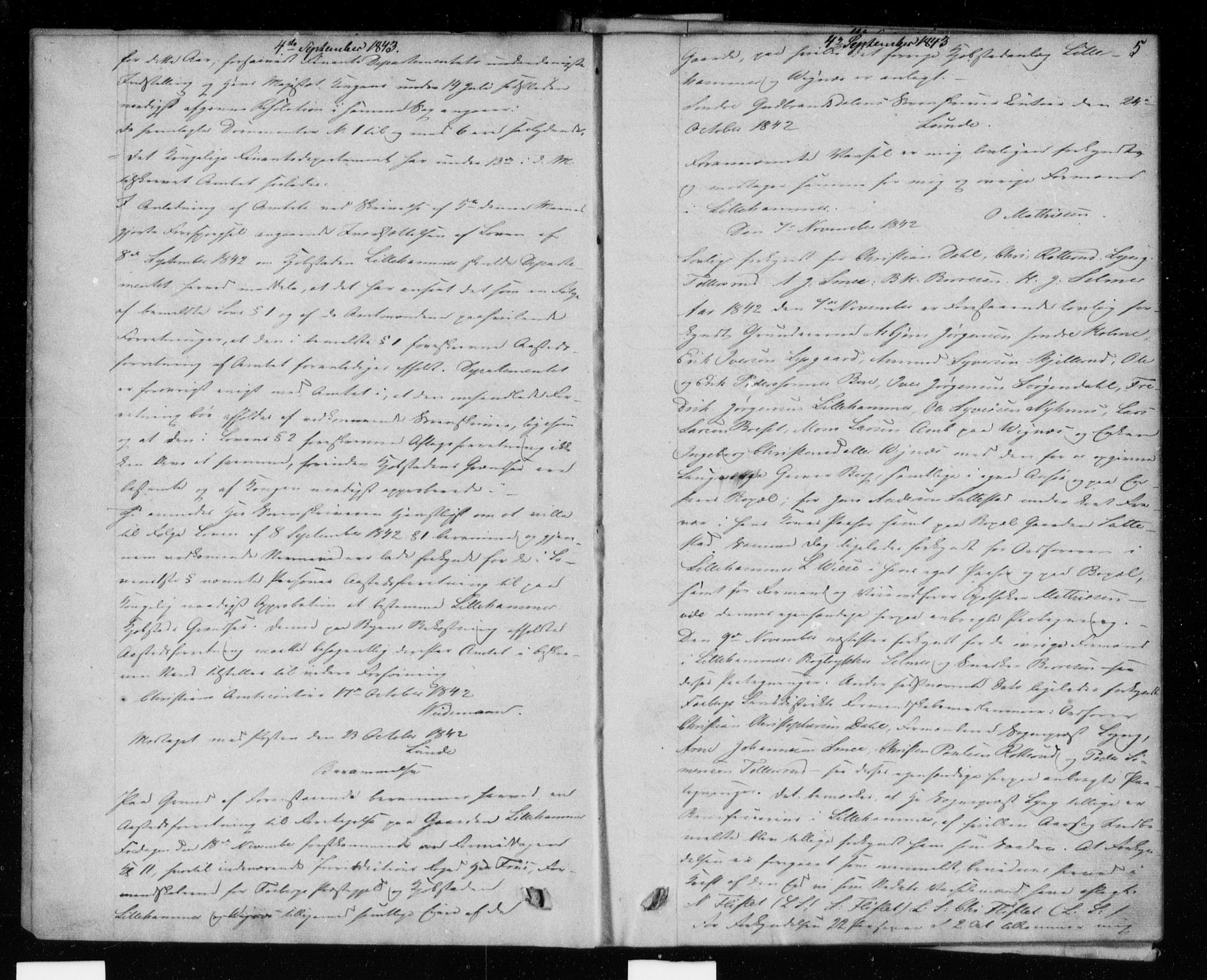 Lillehammer byfogd og byskriver, AV/SAH-TING-040/H/Hb/L0001: Pantebok nr. 1, 1843-1869, s. 4-5