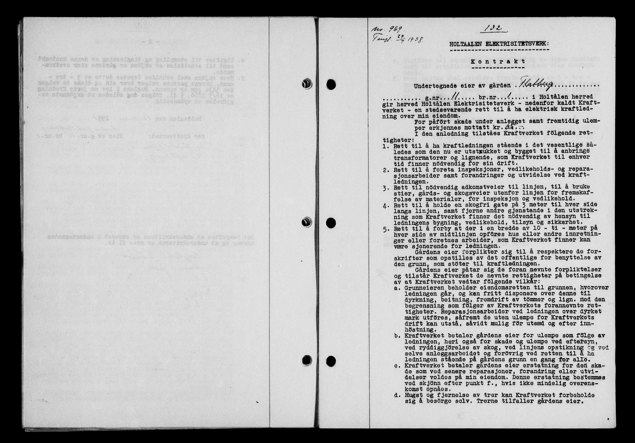 Gauldal sorenskriveri, SAT/A-0014/1/2/2C/L0049: Pantebok nr. 53, 1938-1938, Dagboknr: 969/1938