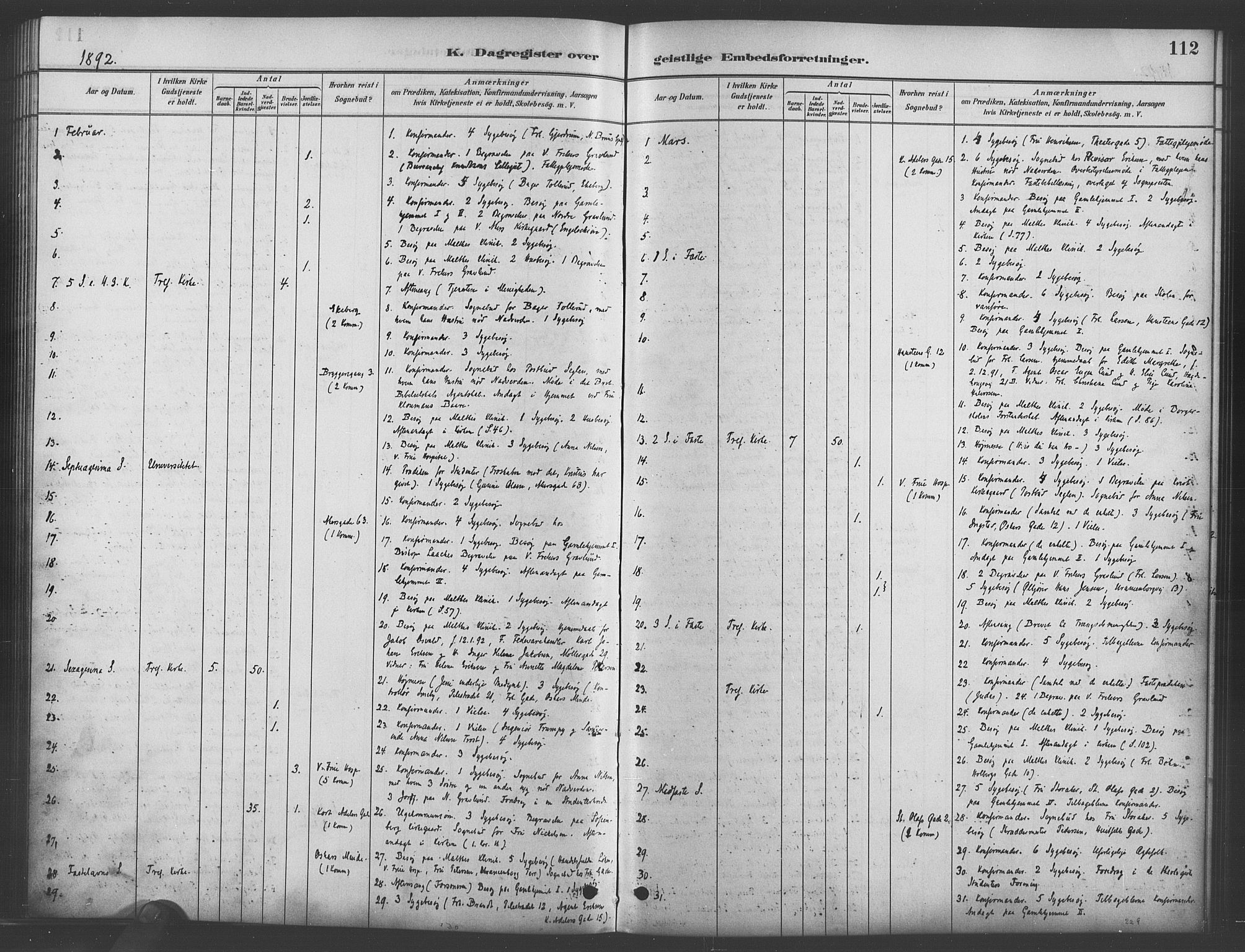 Trefoldighet prestekontor Kirkebøker, AV/SAO-A-10882/I/Ia/L0003: Dagsregister nr. 3, 1881-1901, s. 112