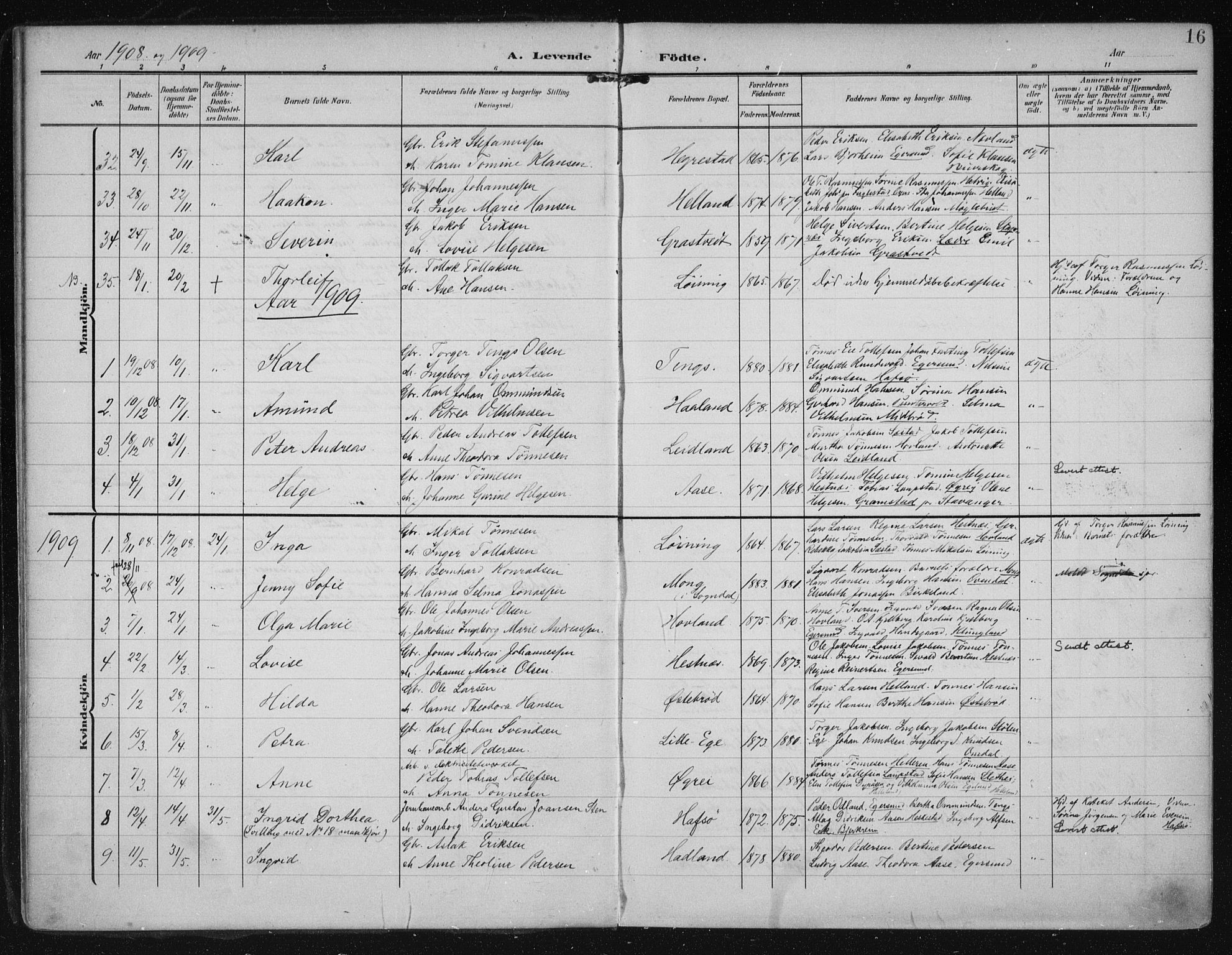 Eigersund sokneprestkontor, AV/SAST-A-101807/S08/L0021: Ministerialbok nr. A 20, 1906-1928, s. 16