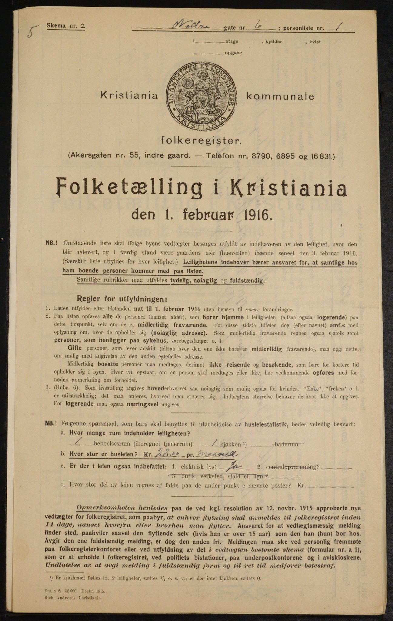 OBA, Kommunal folketelling 1.2.1916 for Kristiania, 1916, s. 70888