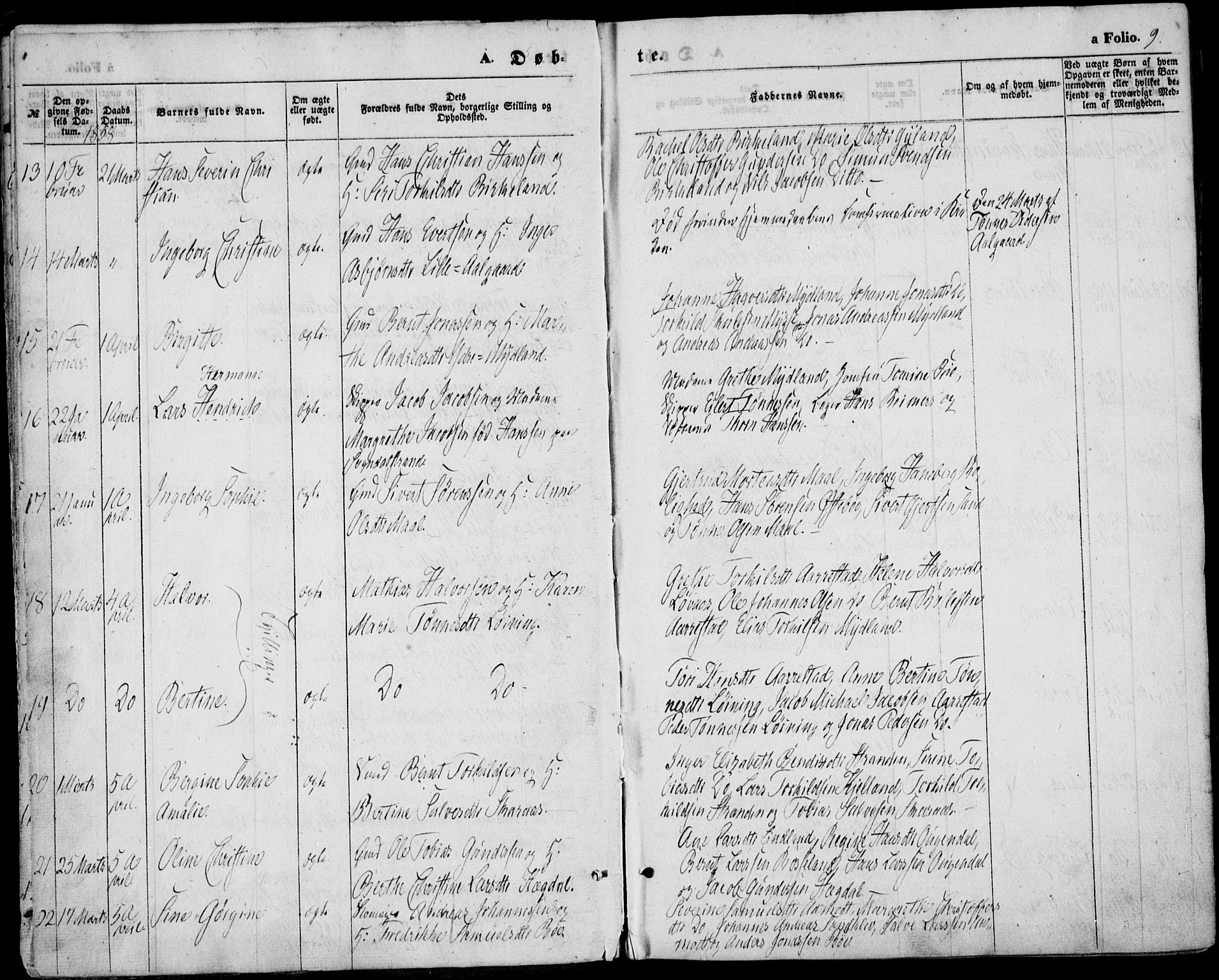 Sokndal sokneprestkontor, AV/SAST-A-101808: Ministerialbok nr. A 9, 1857-1874, s. 9