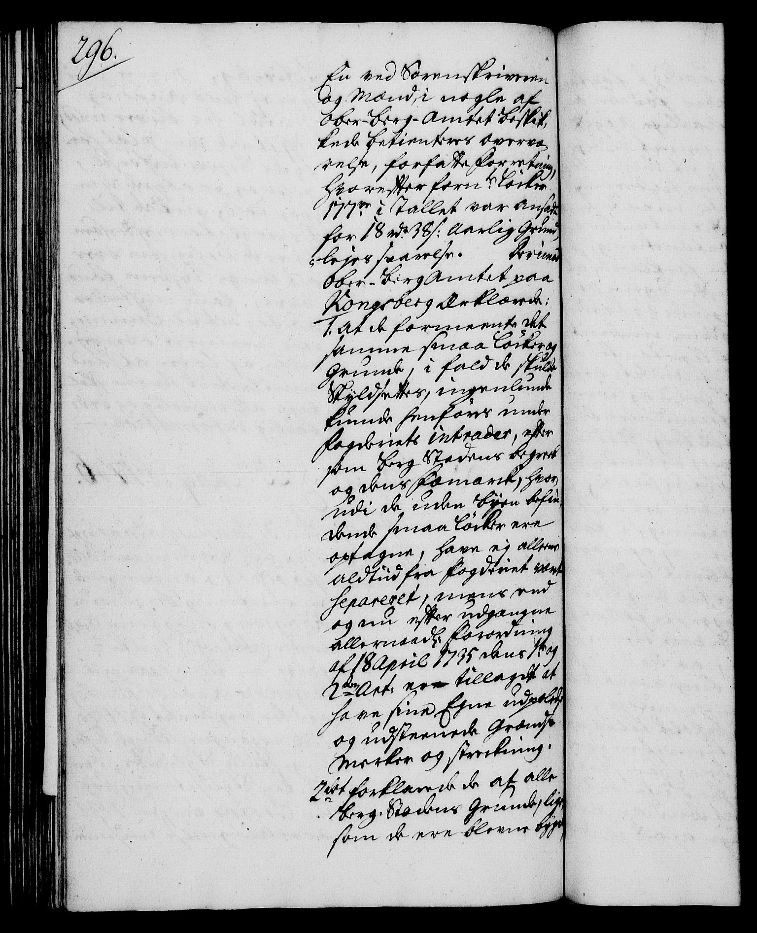Rentekammeret, Kammerkanselliet, AV/RA-EA-3111/G/Gh/Gha/L0018: Norsk ekstraktmemorialprotokoll (merket RK 53.63), 1735-1736, s. 296