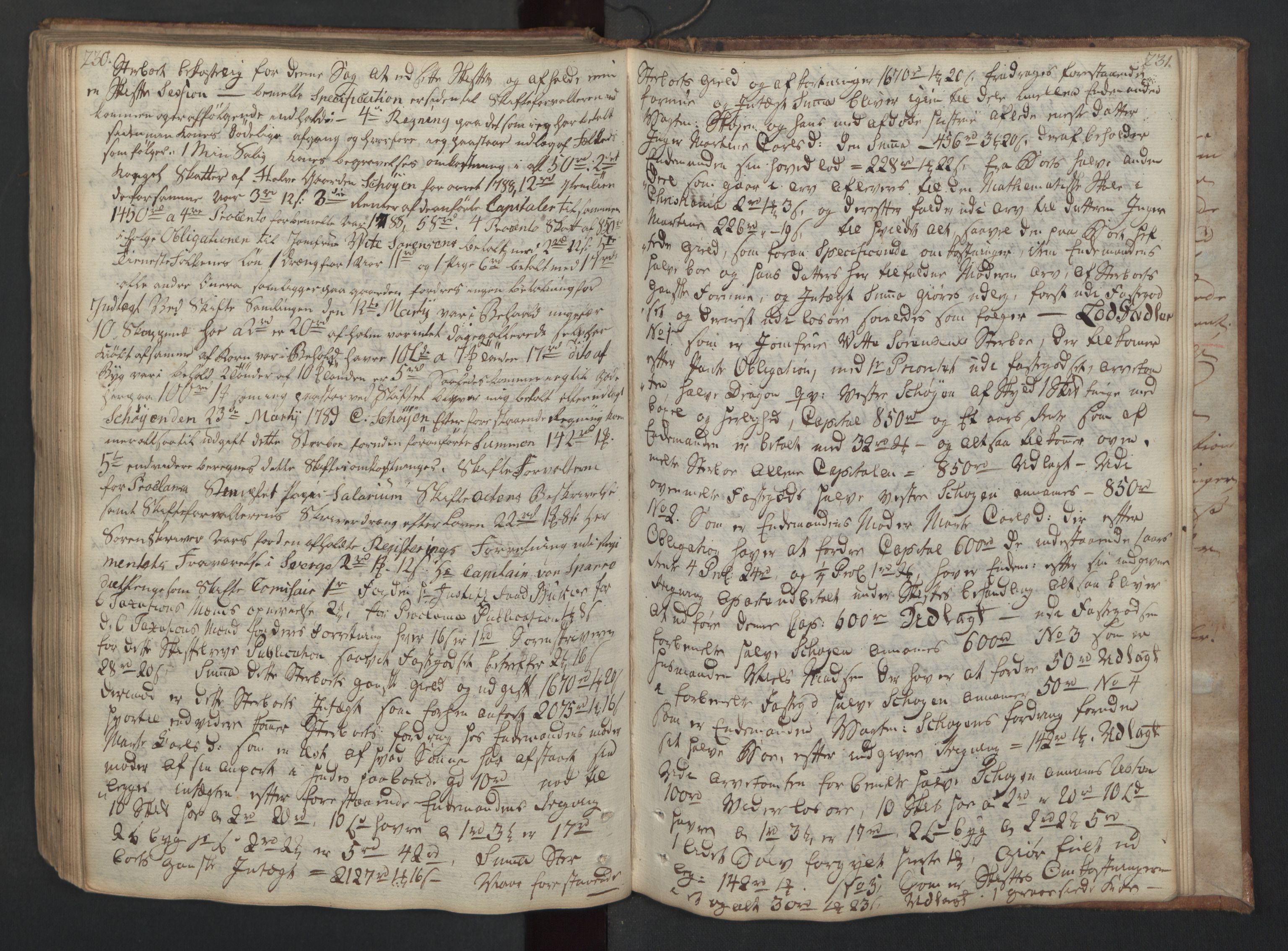 Forsvaret, Generalauditøren, AV/RA-RAFA-1772/F/Fj/Fjc/L0007: Skifteprotokol for 1ste søndenfjeldske dragonregiment, 1762-1789, s. 230-231