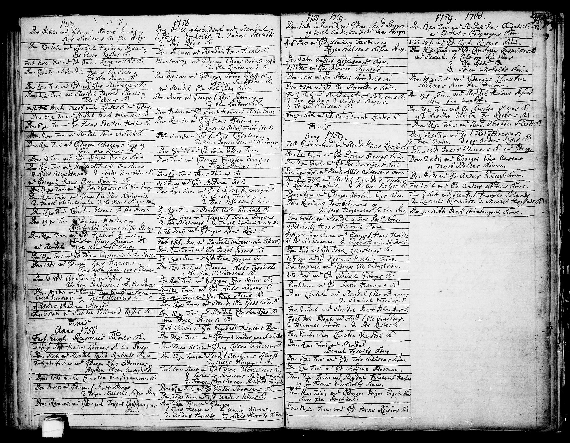 Eidanger kirkebøker, SAKO/A-261/F/Fa/L0004: Ministerialbok nr. 4, 1733-1759, s. 0-1