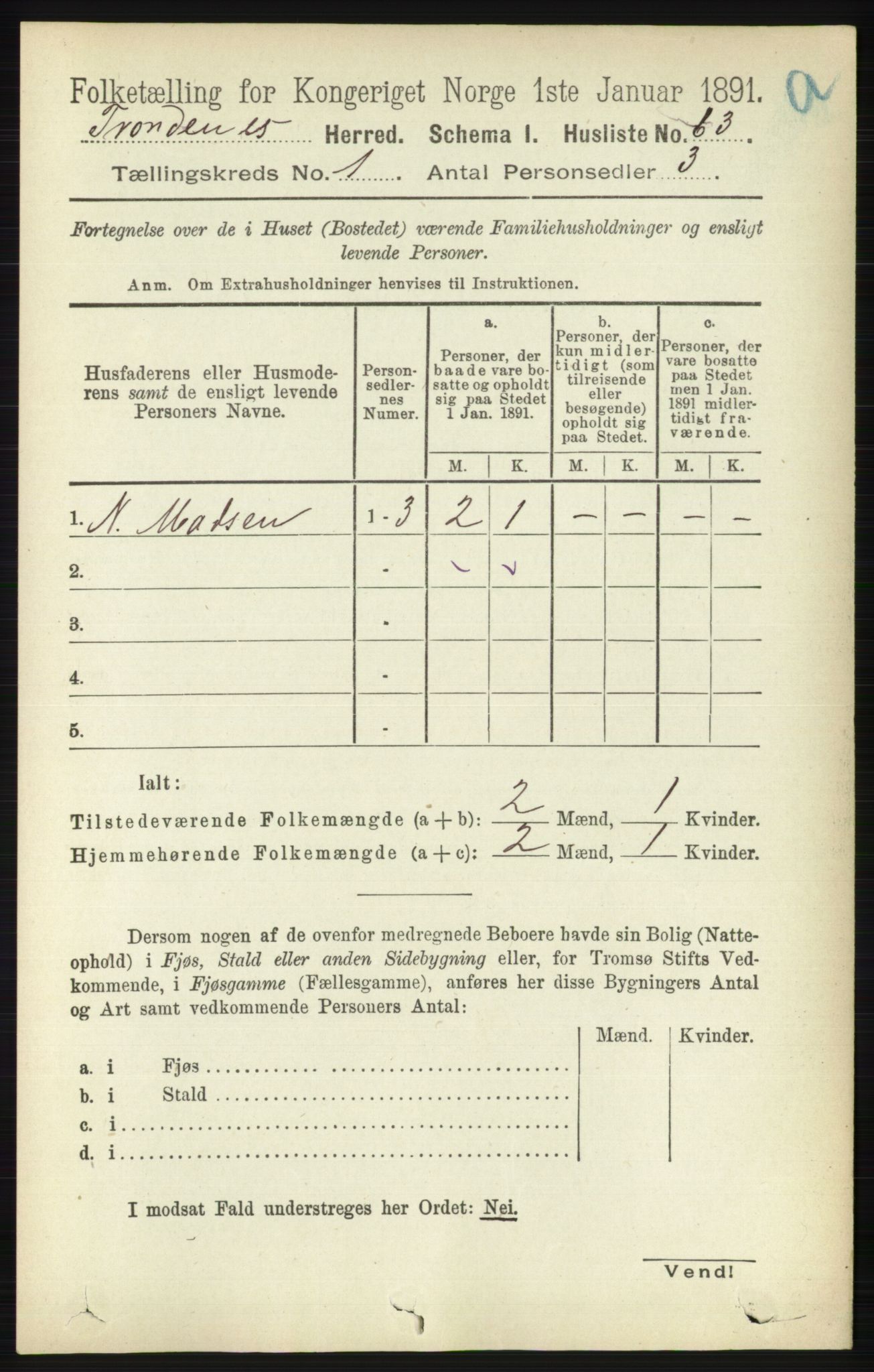 RA, Folketelling 1891 for 1914 Trondenes herred, 1891, s. 102