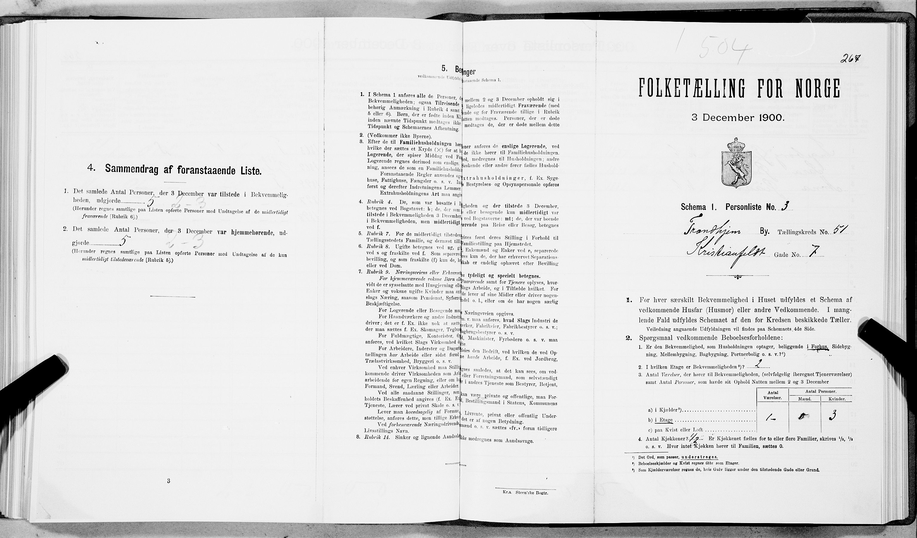 SAT, Folketelling 1900 for 1601 Trondheim kjøpstad, 1900, s. 8592