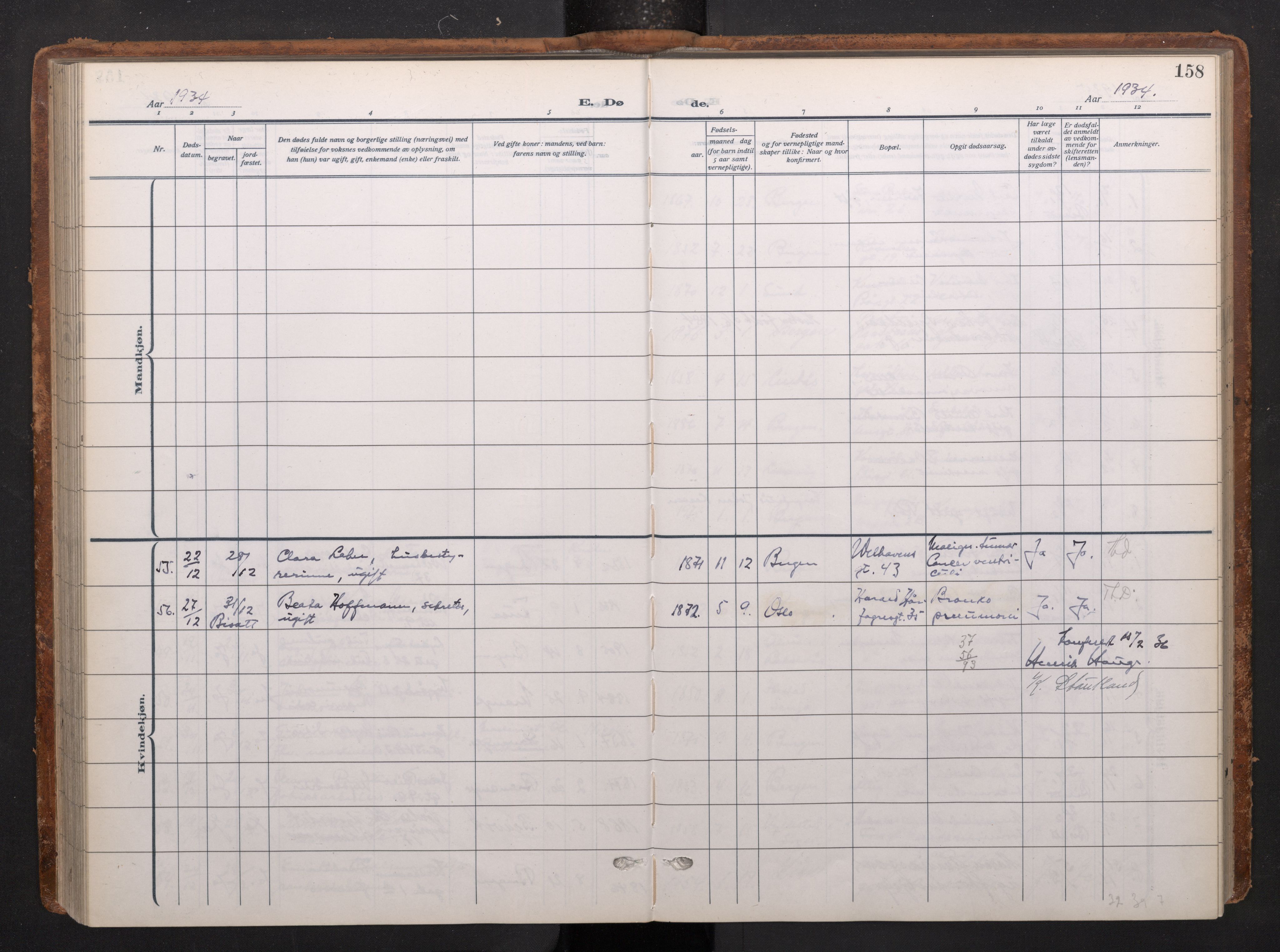 Johanneskirken sokneprestembete, AV/SAB-A-76001/H/Haa/L0020: Ministerialbok nr. E 2, 1916-1951, s. 158