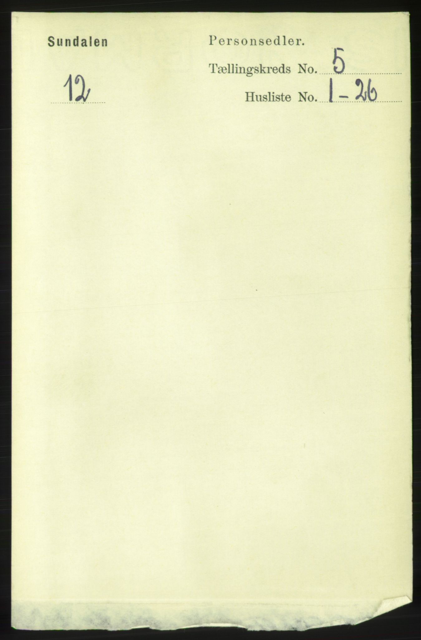 RA, Folketelling 1891 for 1563 Sunndal herred, 1891, s. 1239